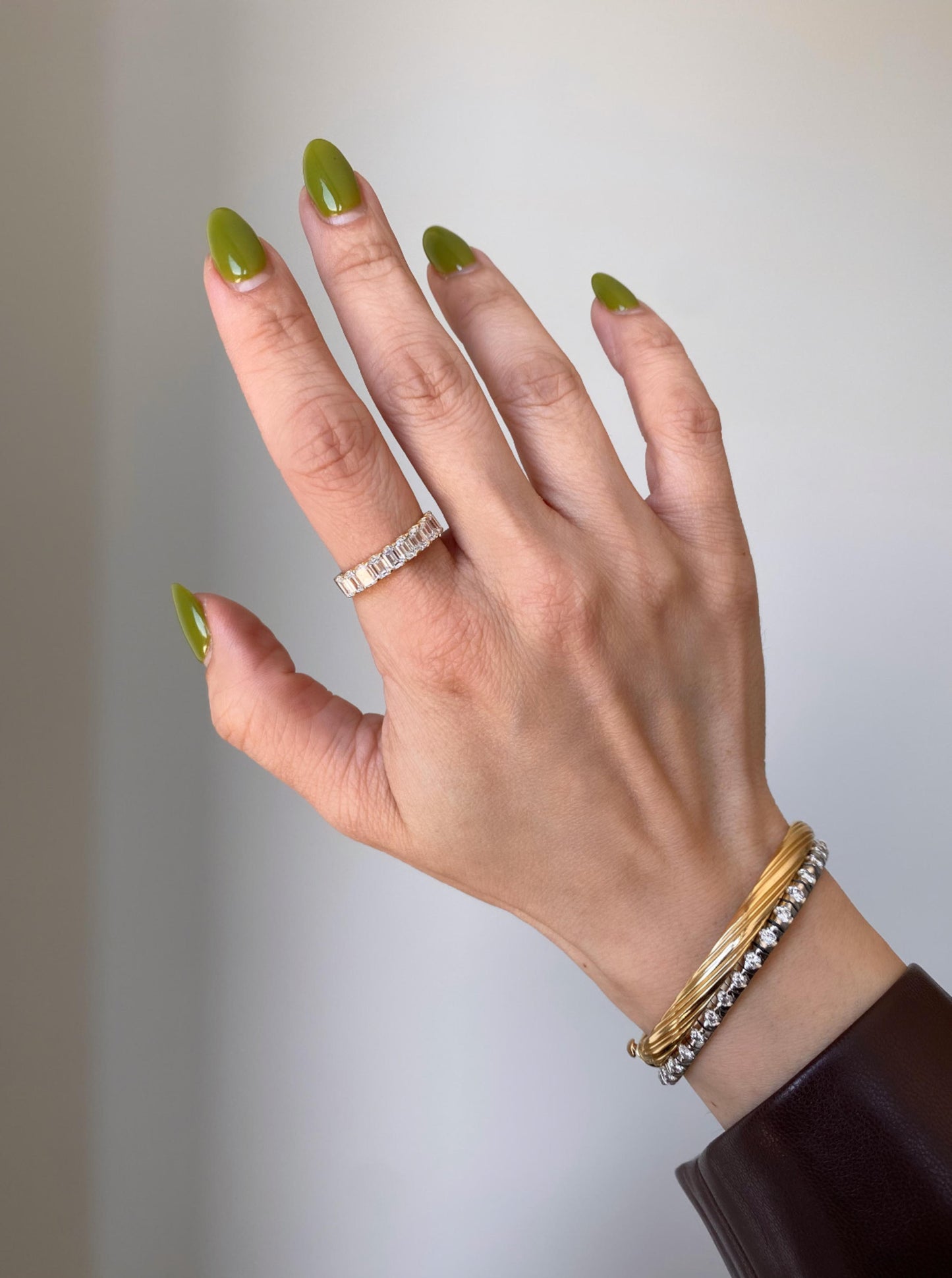 Emerald Cut Lab Diamond Band