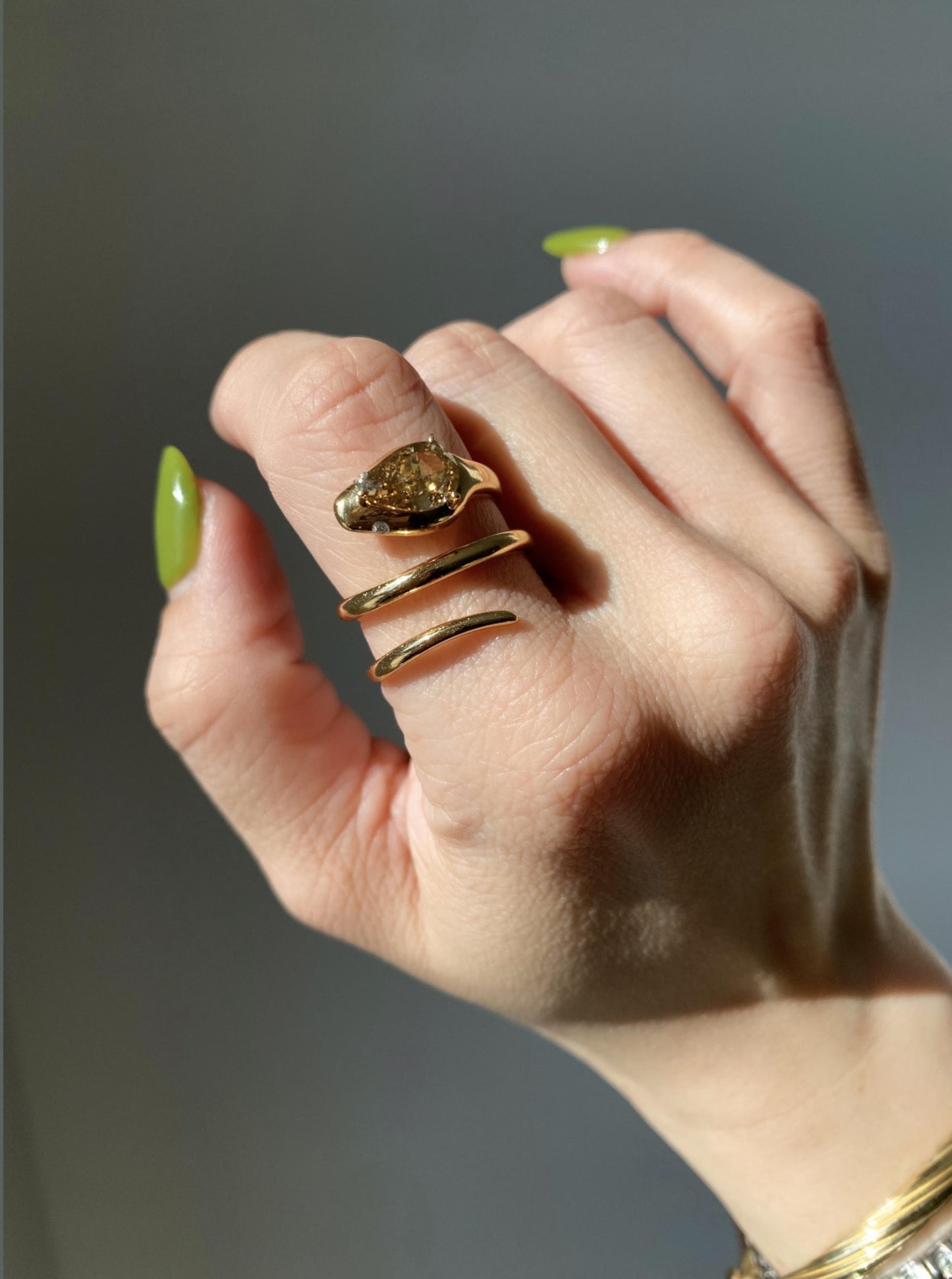 Brown Diamond Snake Ring