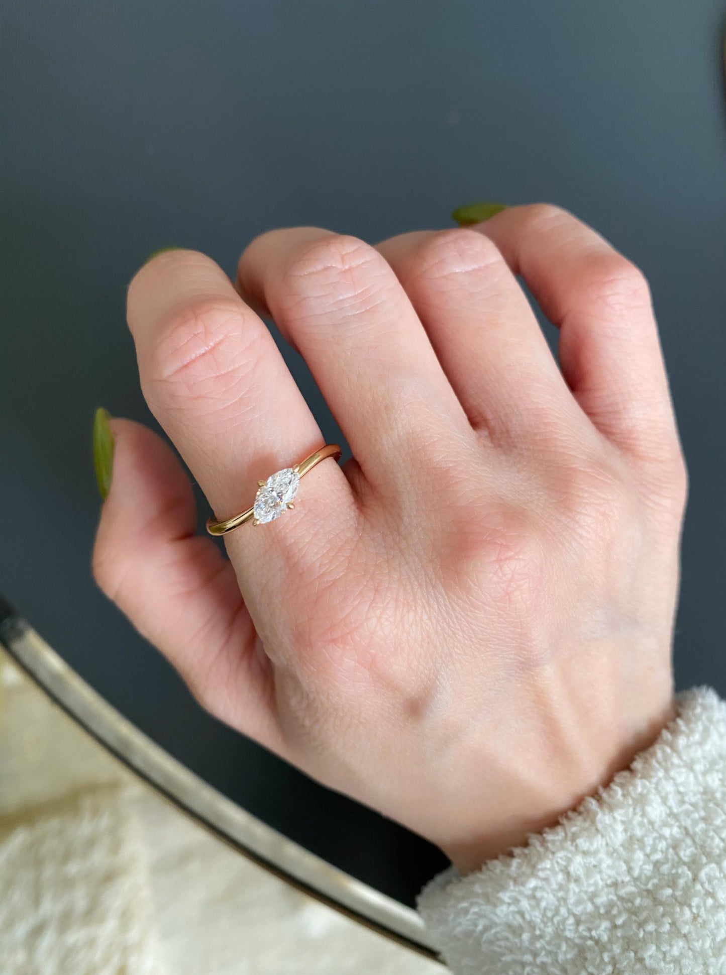 Marquise Lab Diamond Ring