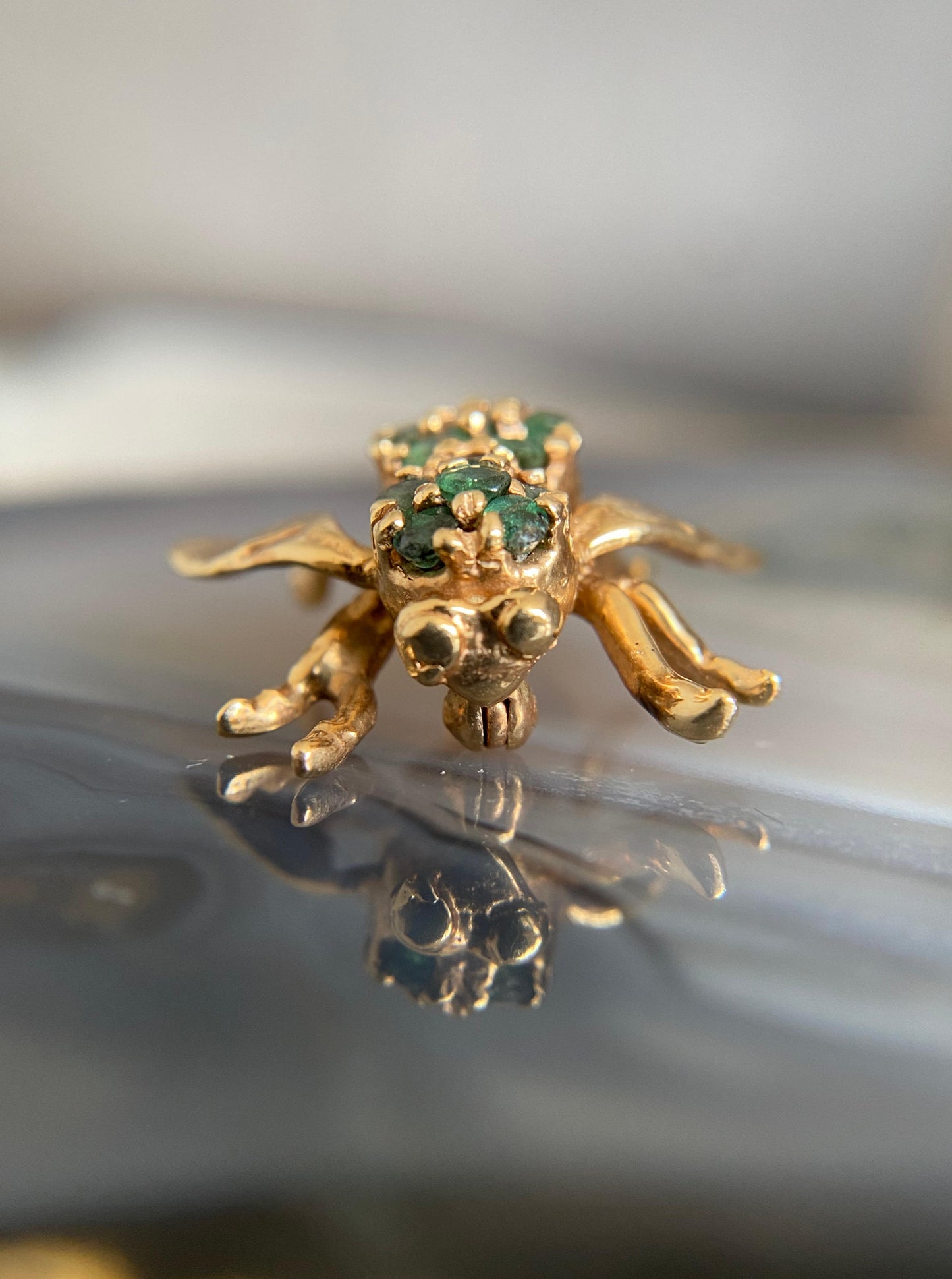 Emerald Bee Brooch