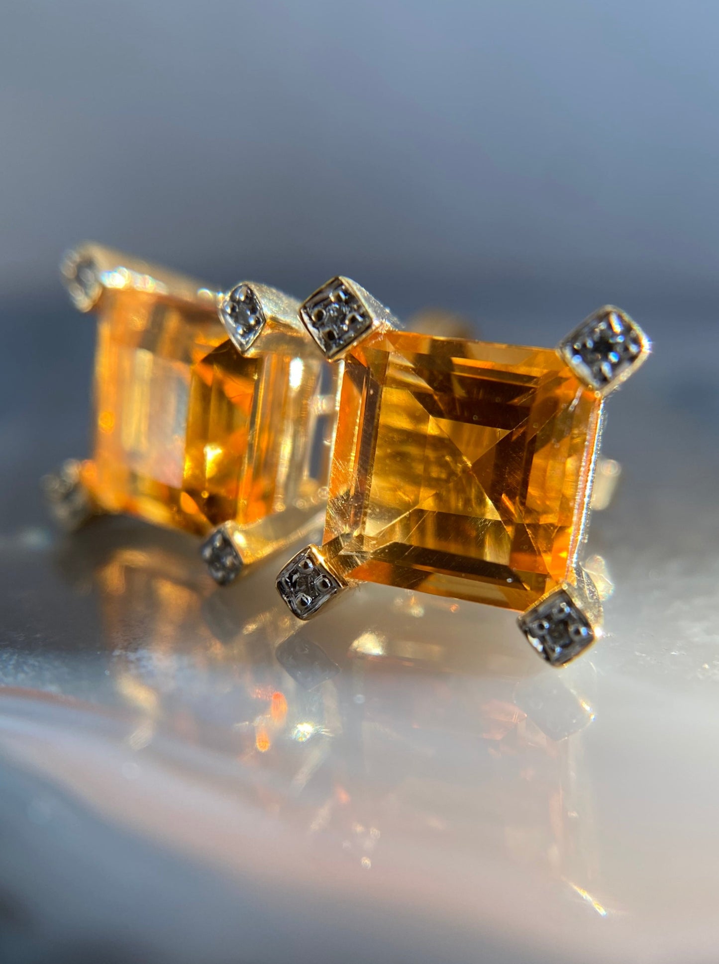 Estate Citrine Studs