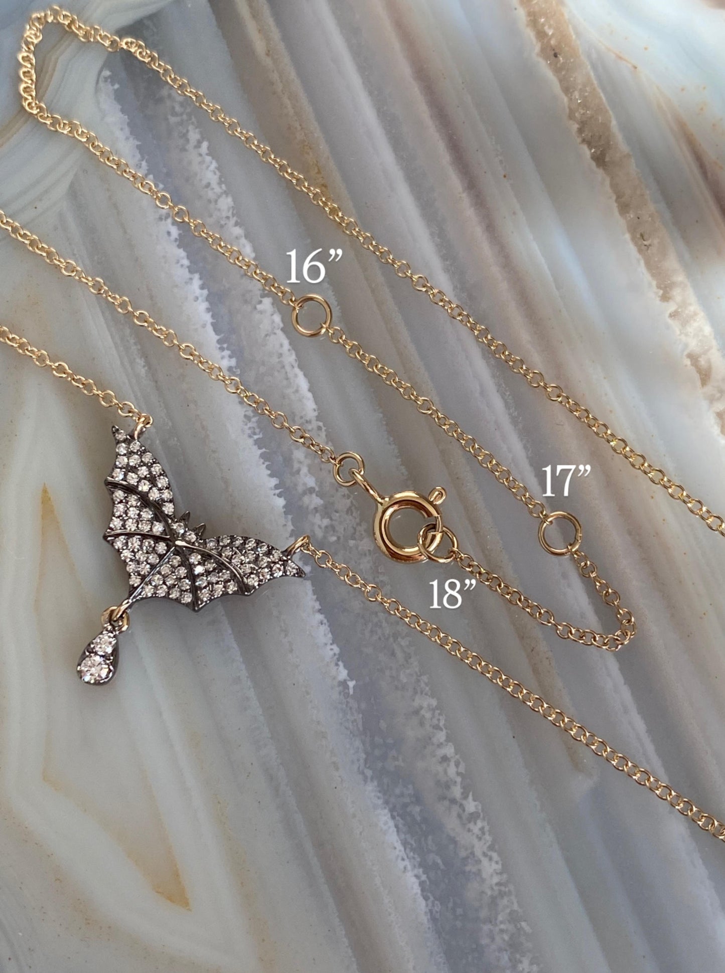 Diamond Bat Necklace