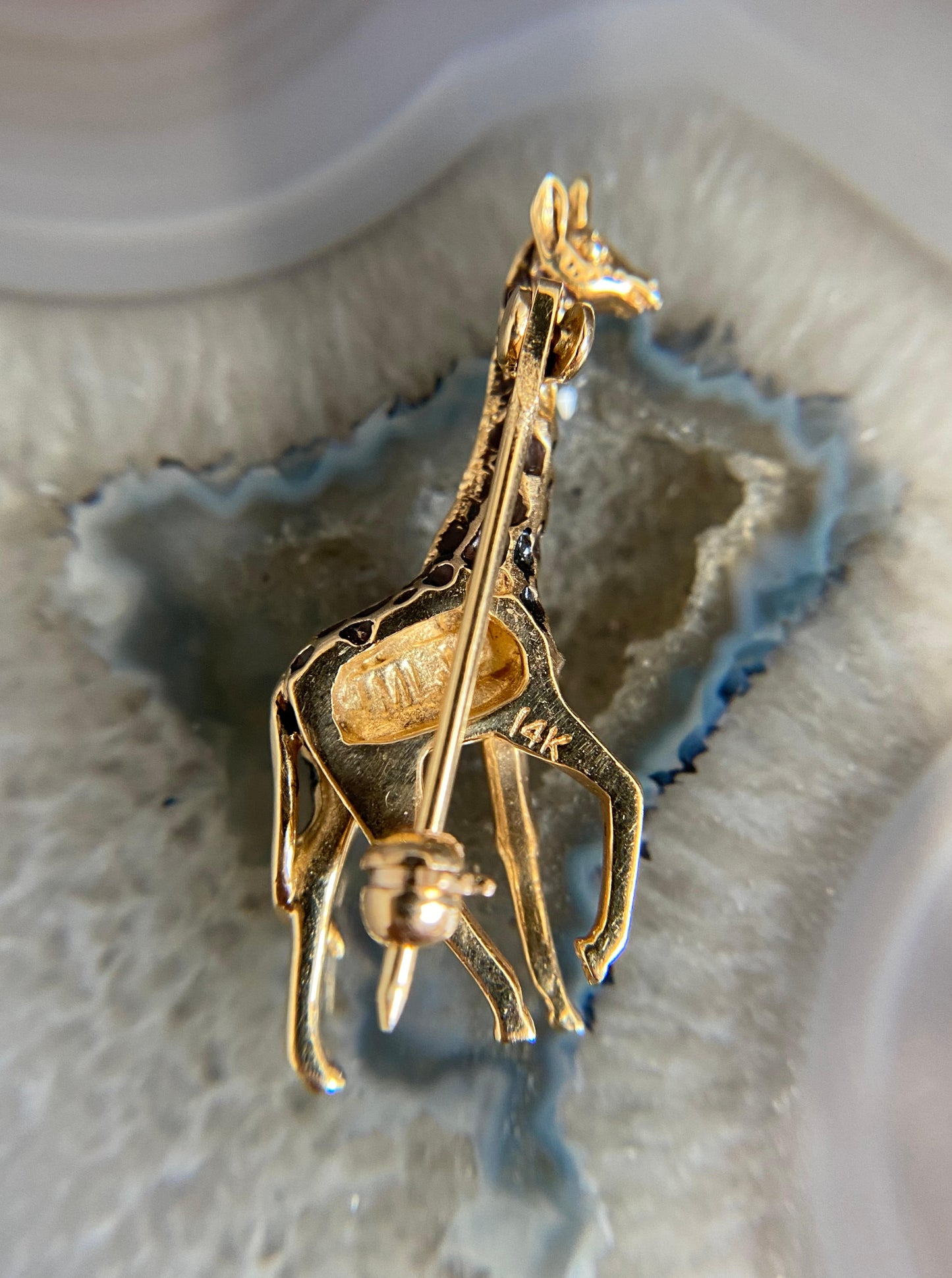 Vintage Giraffe Enamel Brooch