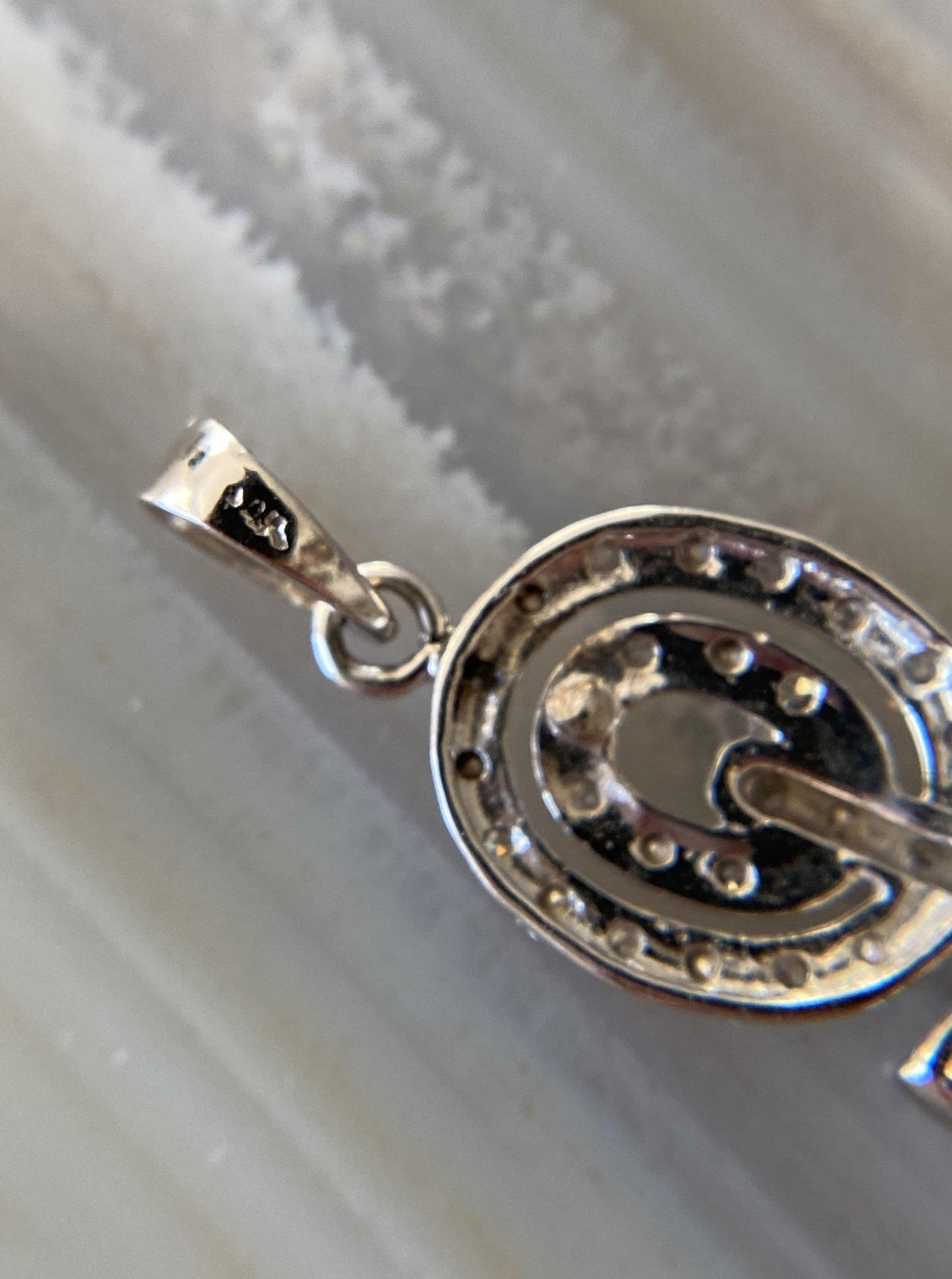 Estate Diamond & Jade Pendant