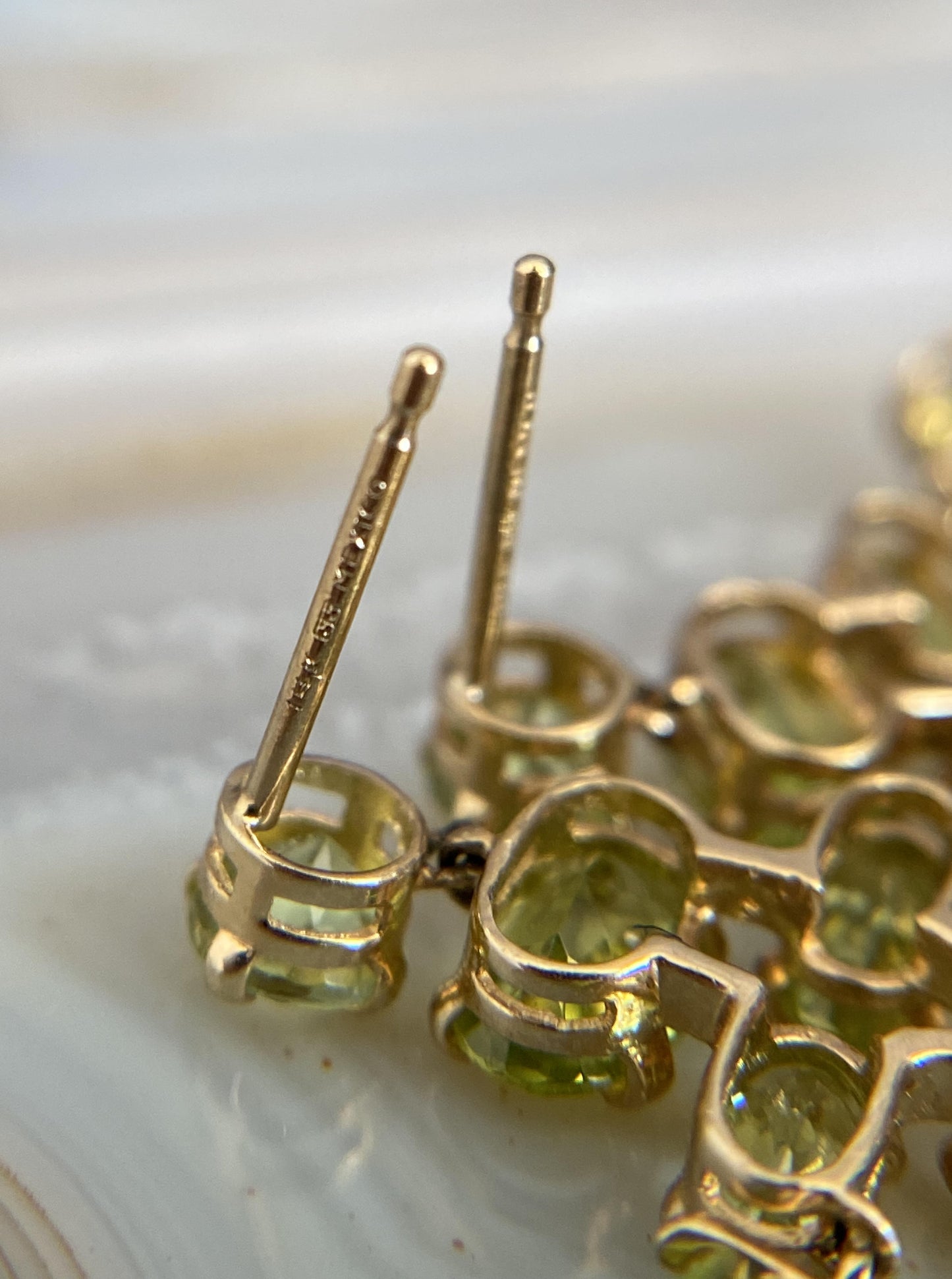 Estate Peridot Chandelier Earrings