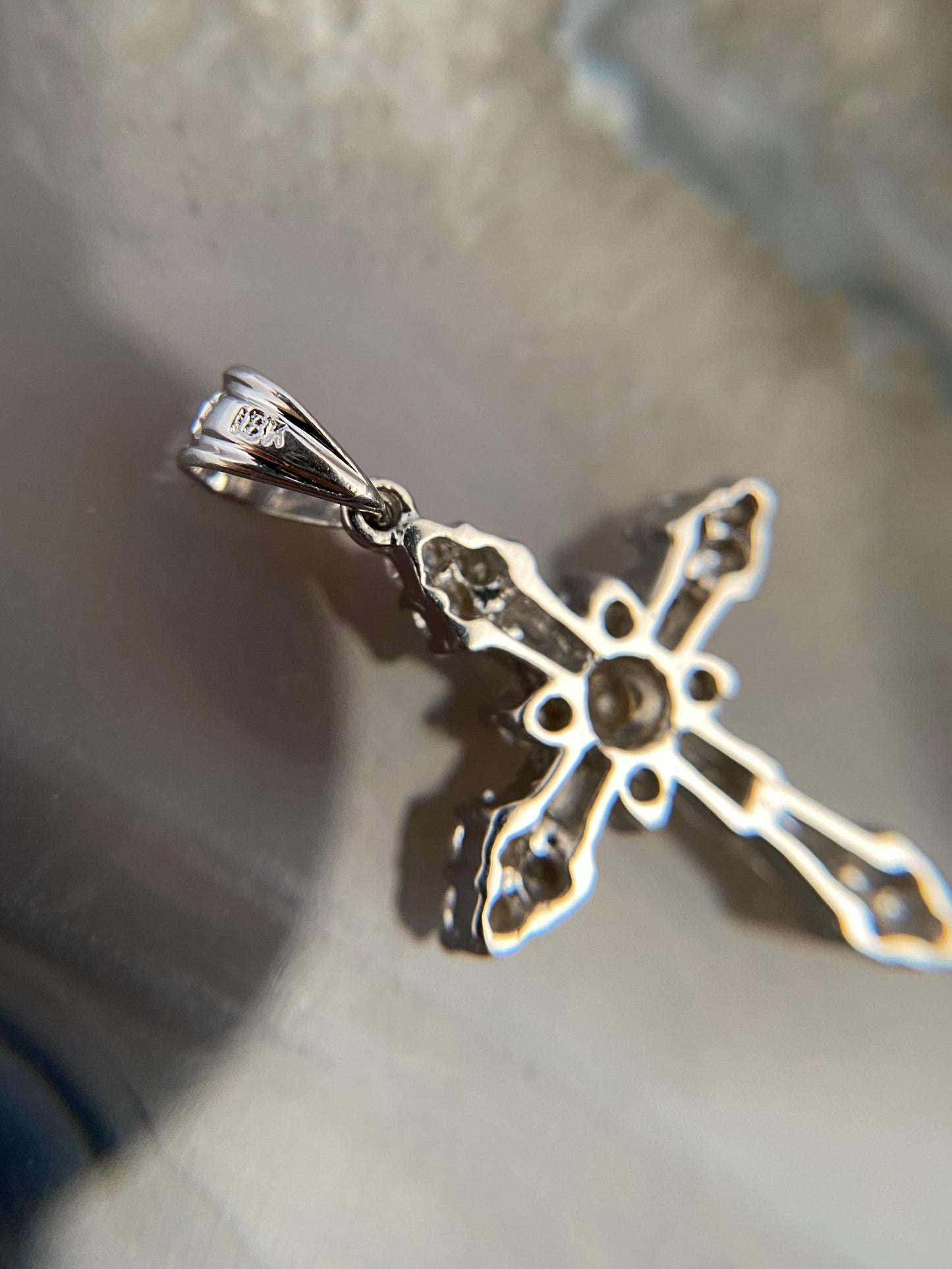 White Gold Diamond Cross Pendant