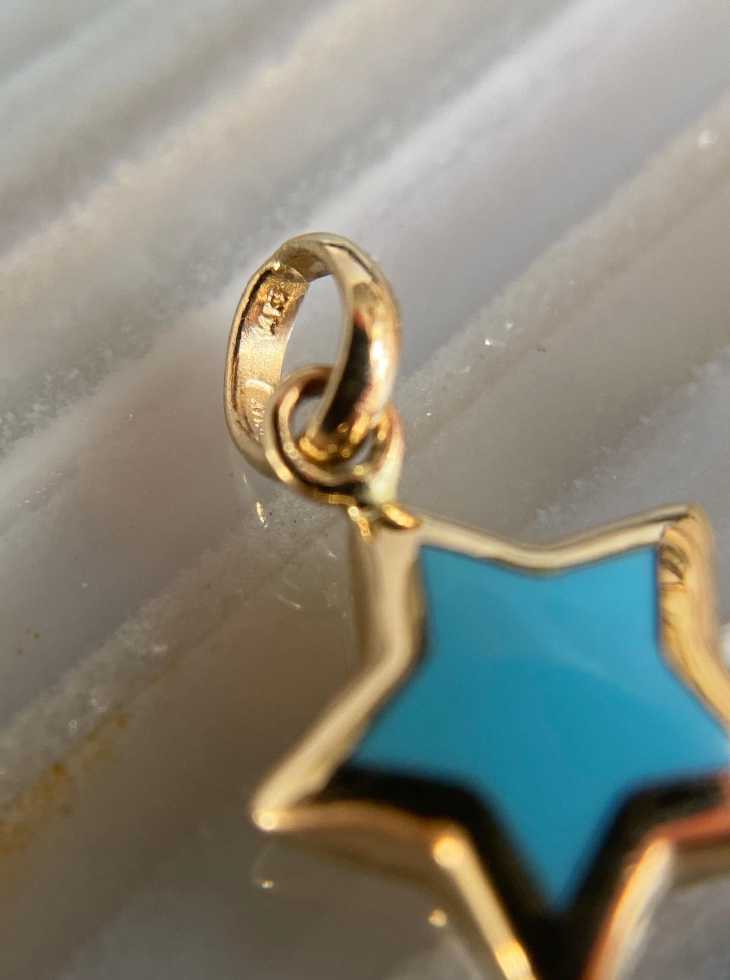 Turquoise Puffy Star Charm