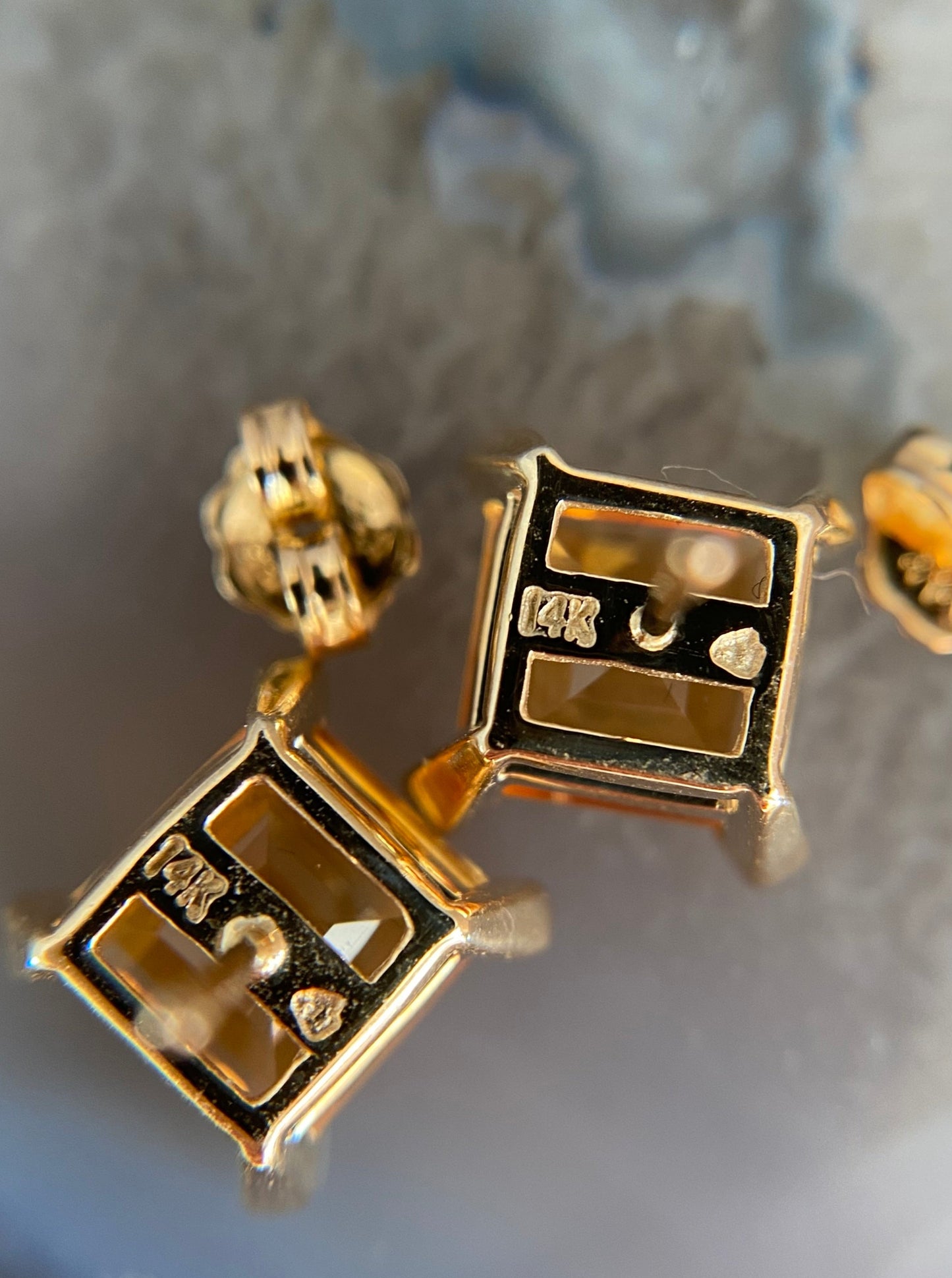 Estate Citrine Studs