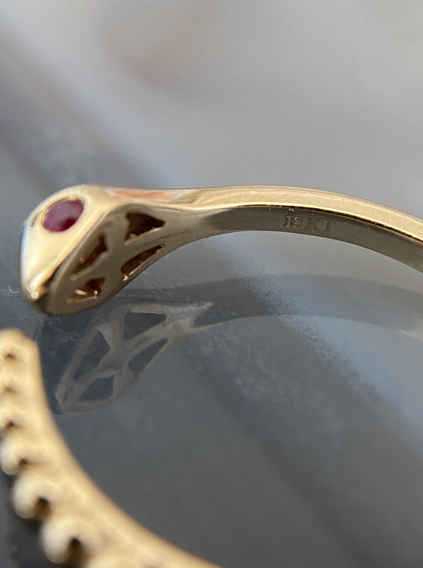 Ruby Eye Snake Ring