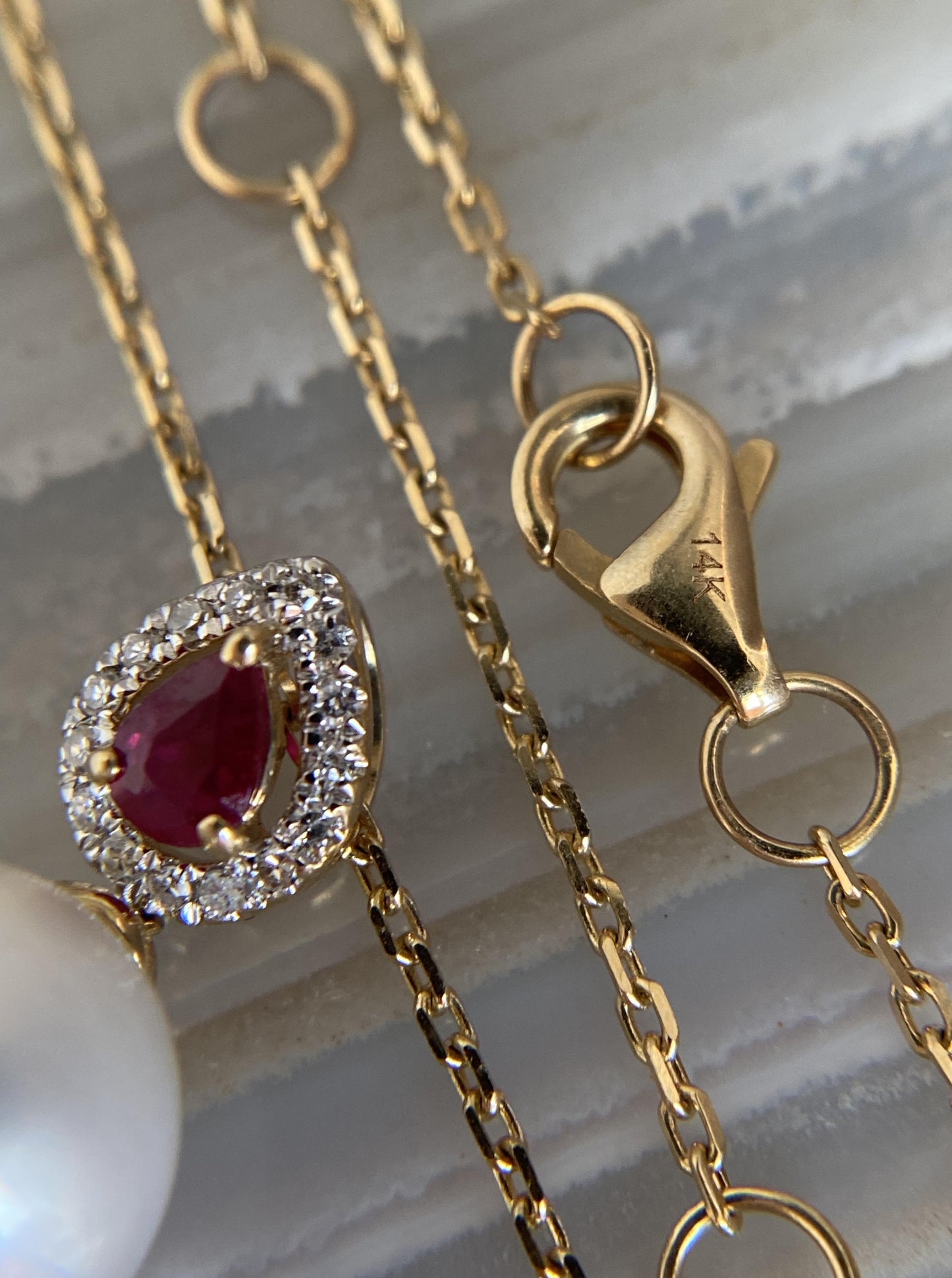 Ruby & Pearl Diamond Necklace