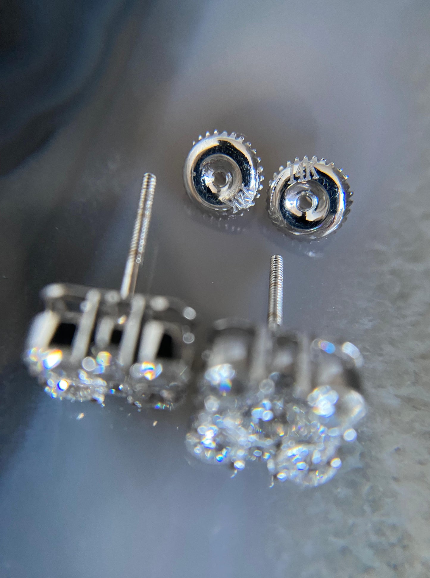 Lab Diamond Square Cluster Studs (2ct)