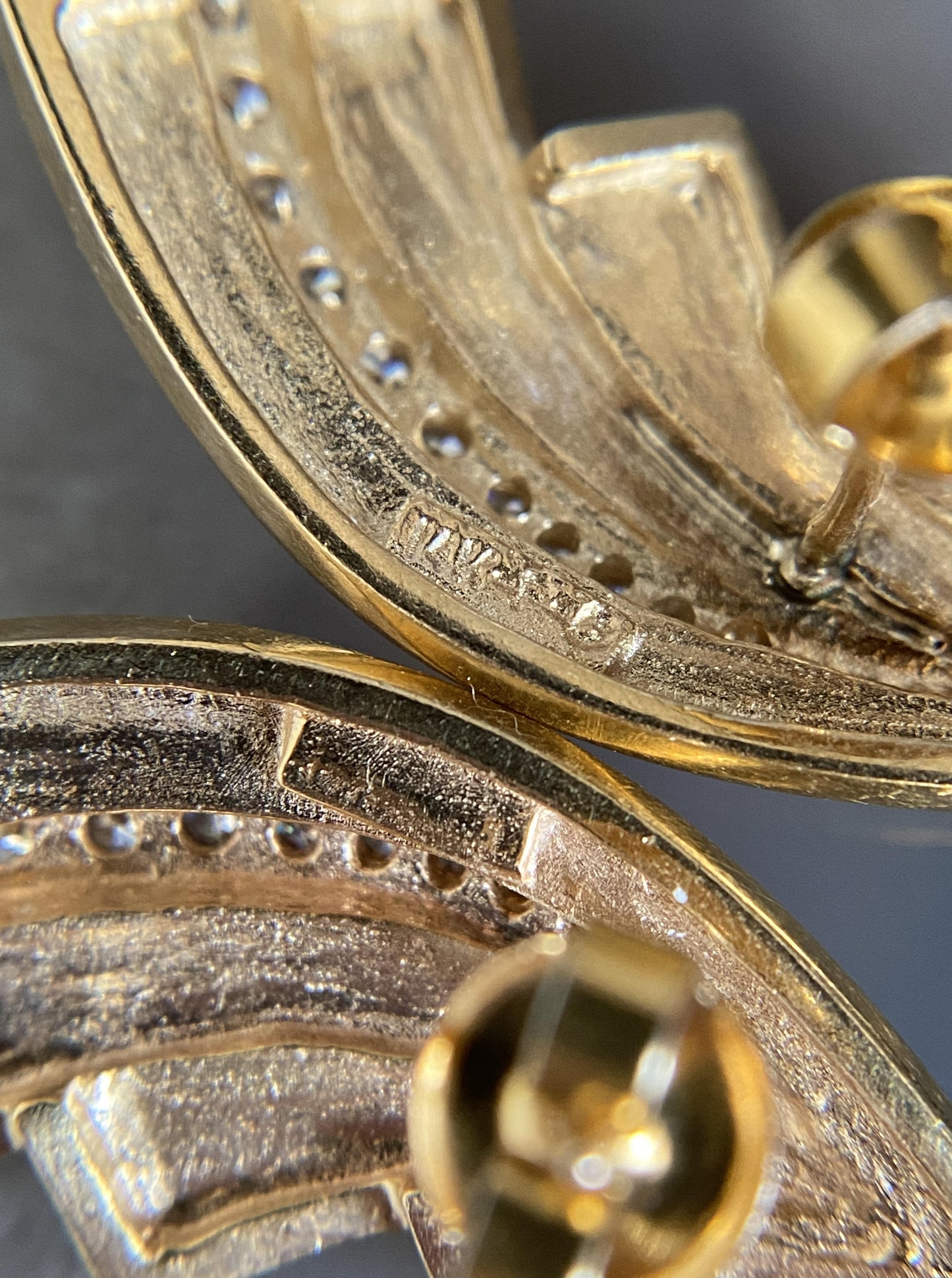 Estate Diamond Wing Statement Earrings