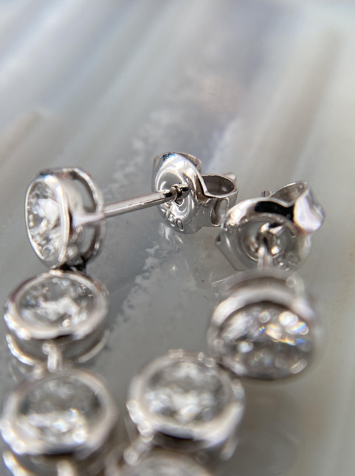 Drop Bezel Lab Diamond Earrings