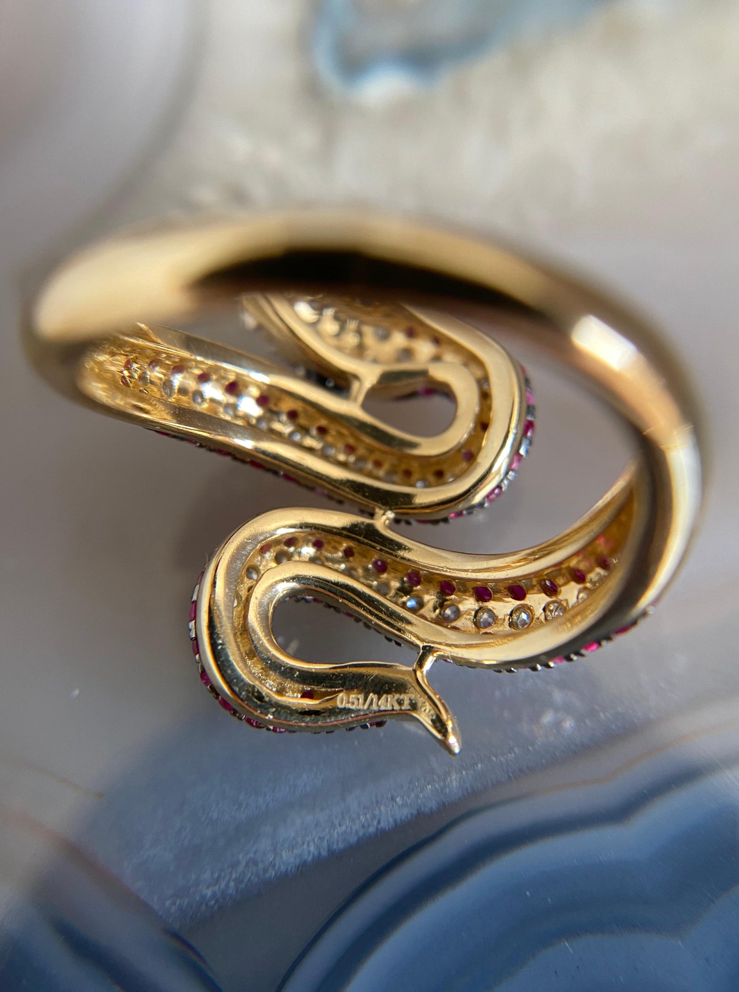 Reserved for Cin- Ruby and Diamond Snake Ring