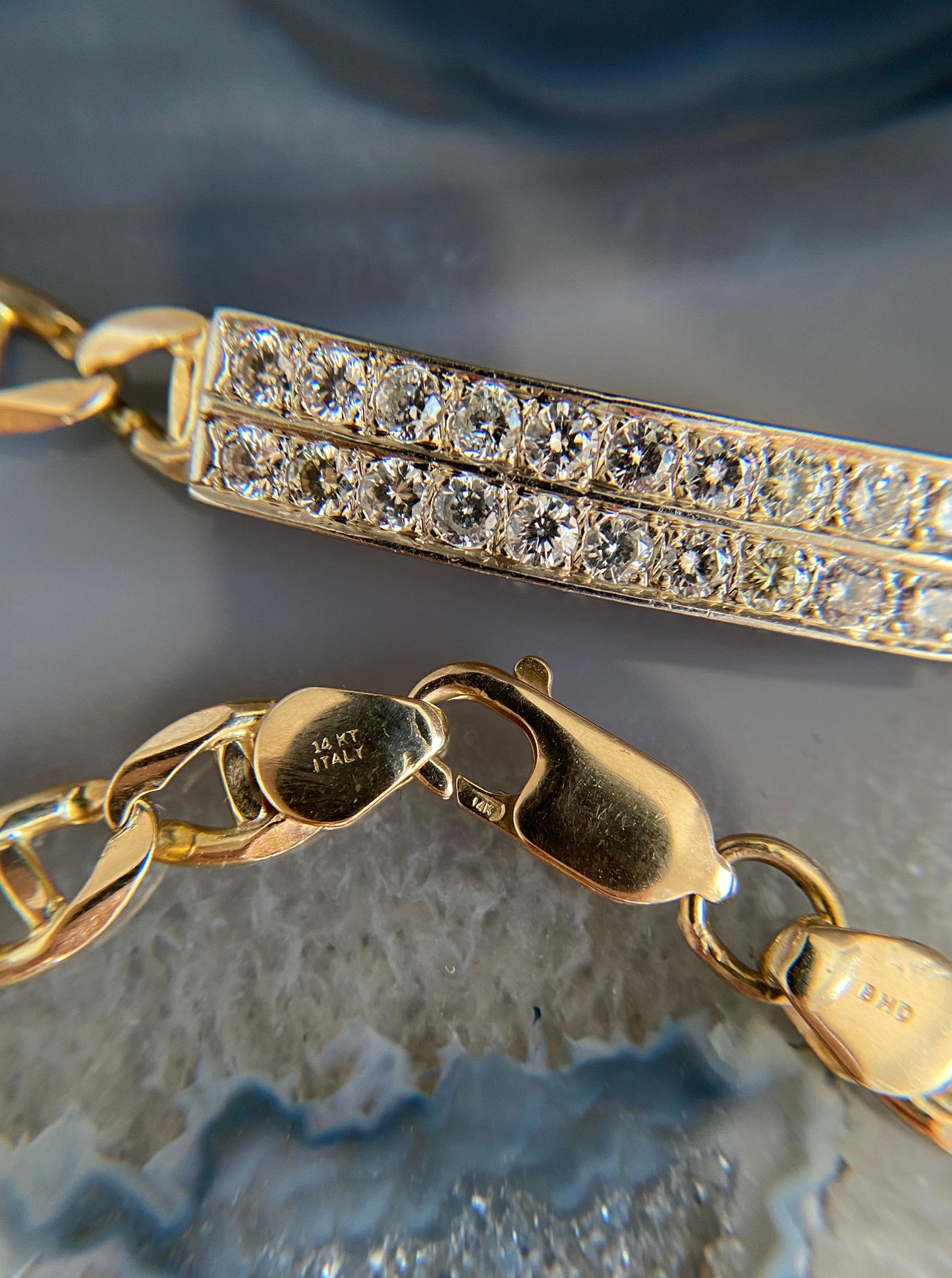 Vintage Diamond Bar Mariner Bracelet