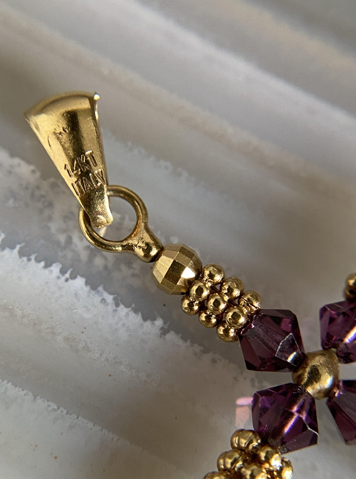 14K beaded Cross Pendant