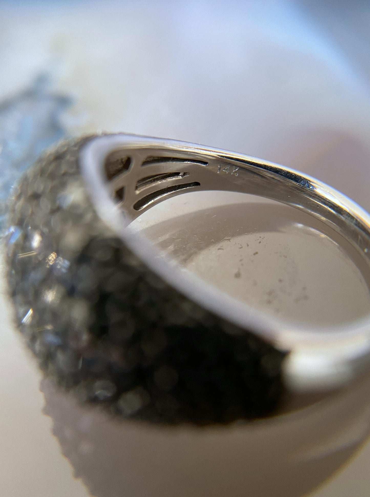 Puffy Black Diamond Ring