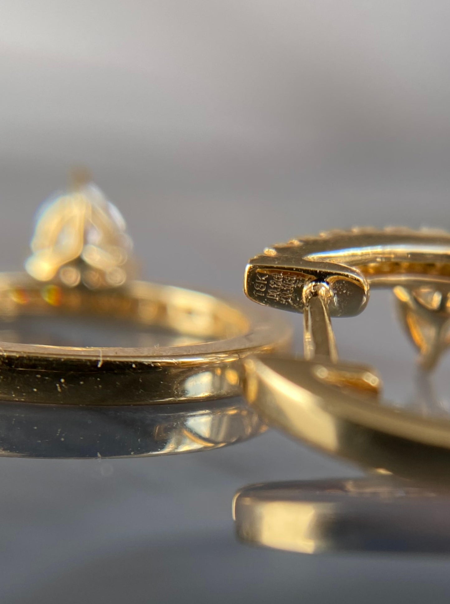 White and Yellow Diamond Hoops