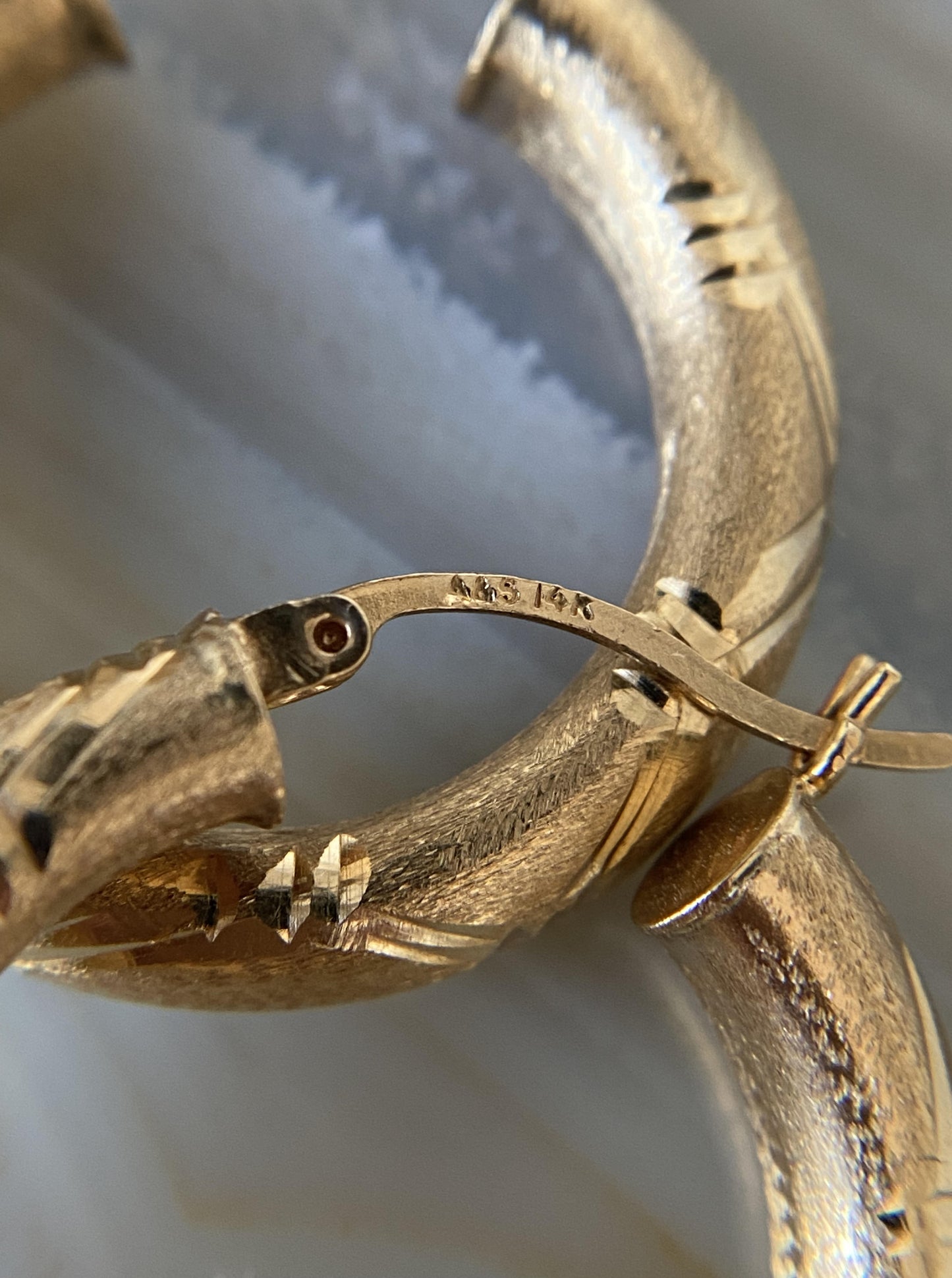 Vintage Inspired Diamond Cut Hoops