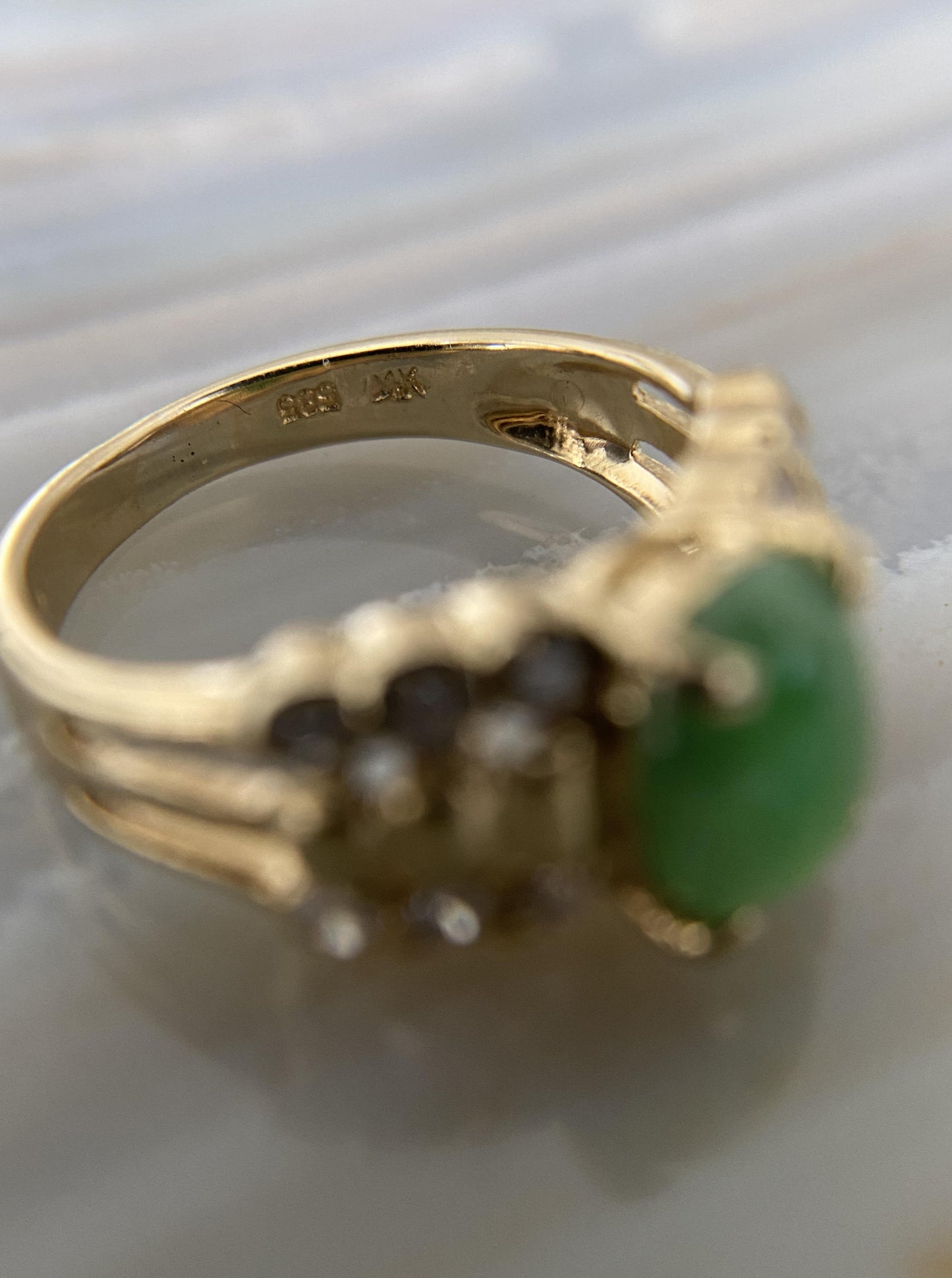 Vintage Jade Diamond Ring