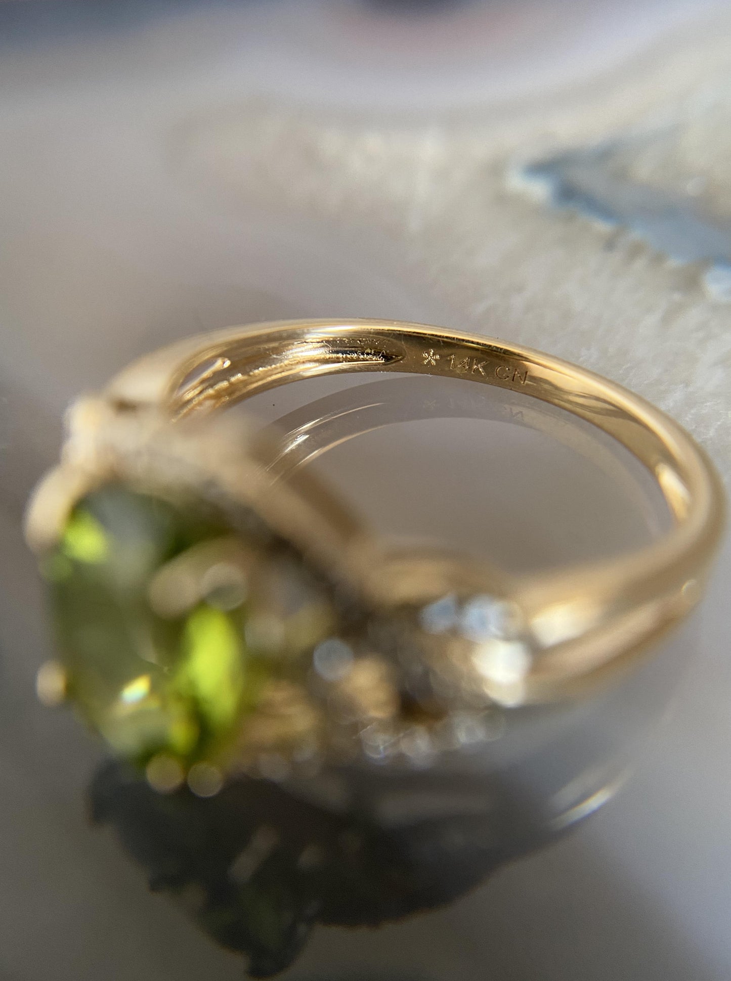 Peridot & Diamond Ring