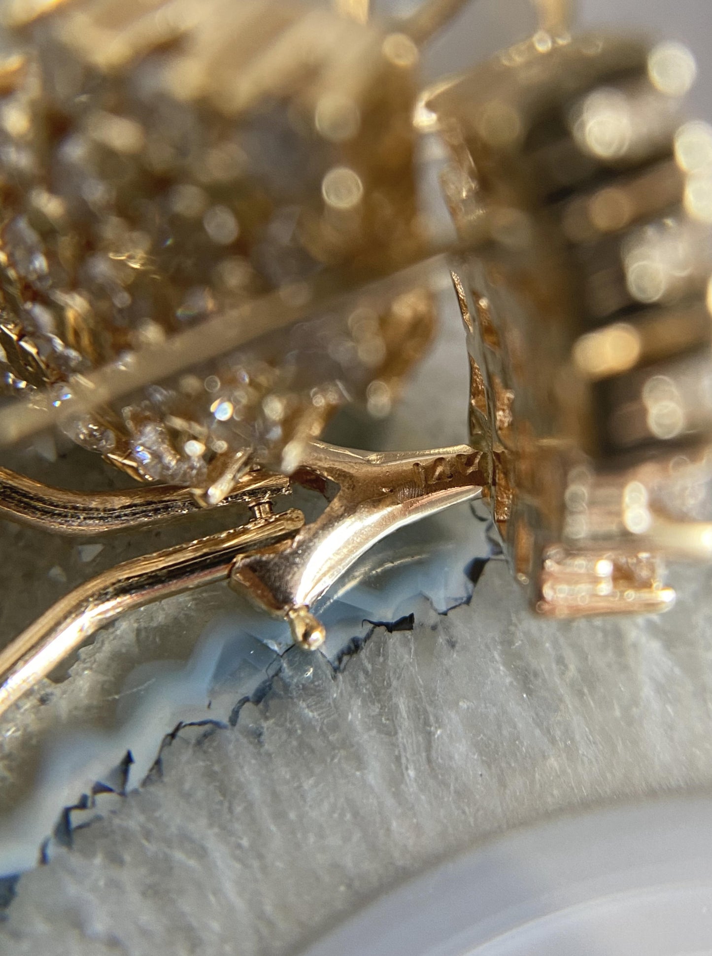 Vintage Diamond Honeycomb Earrings