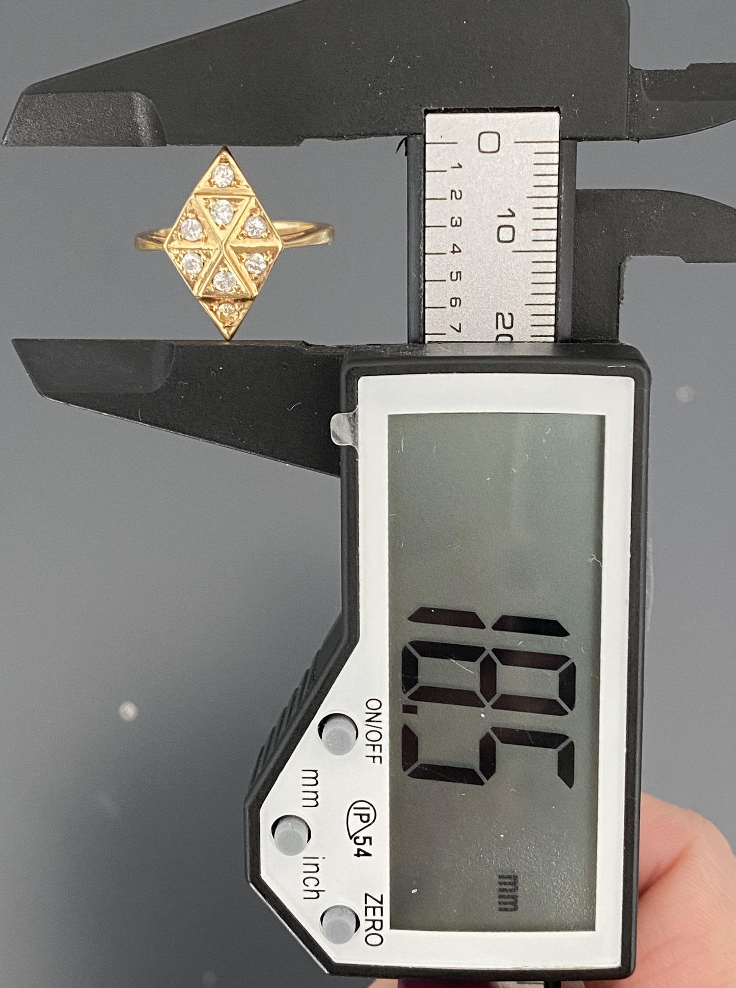 Vintage Celestial Triangle Pattern Diamond Ring