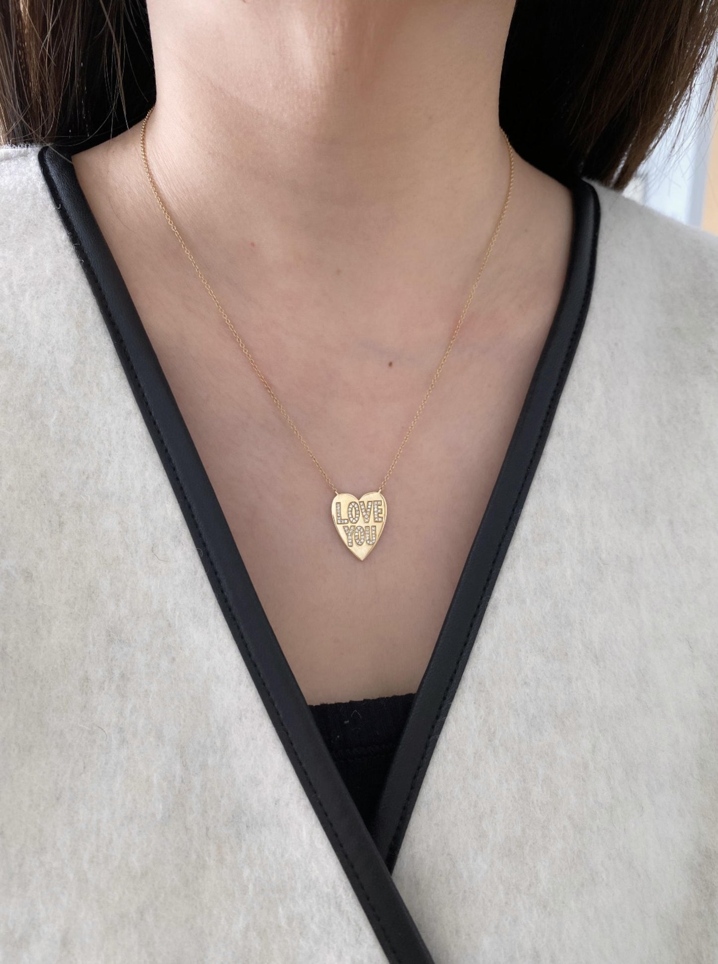 "LOVE YOU" Heart Necklace