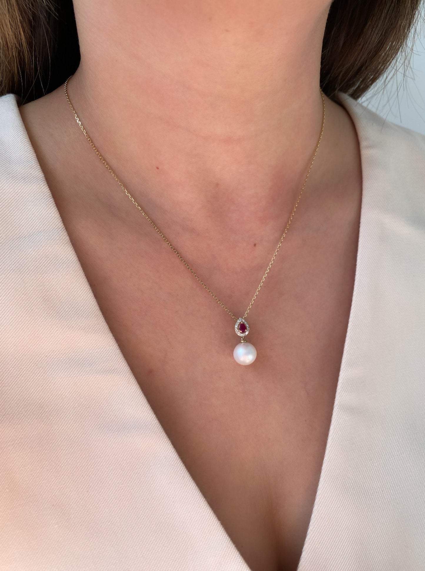 Ruby & Pearl Diamond Necklace