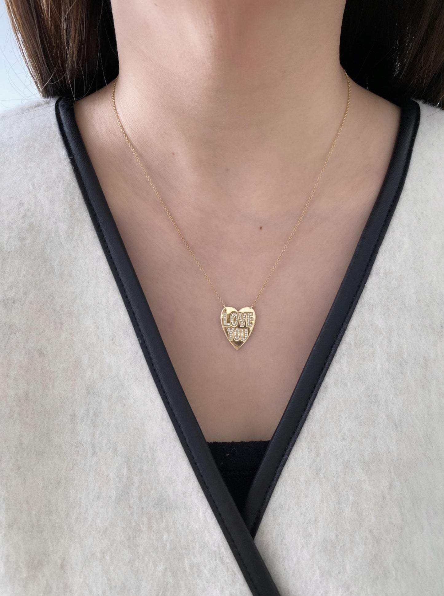 "LOVE YOU" Heart Necklace