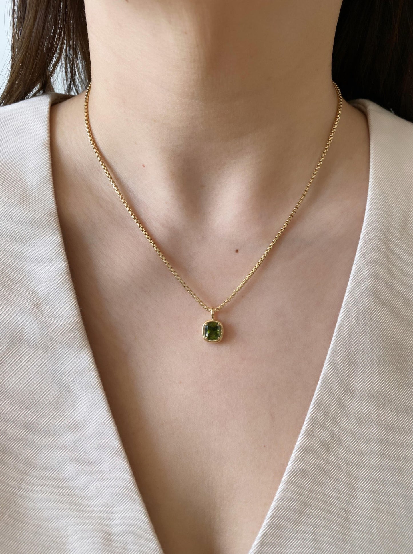 Green Diamond Charm (Cushion Shape)