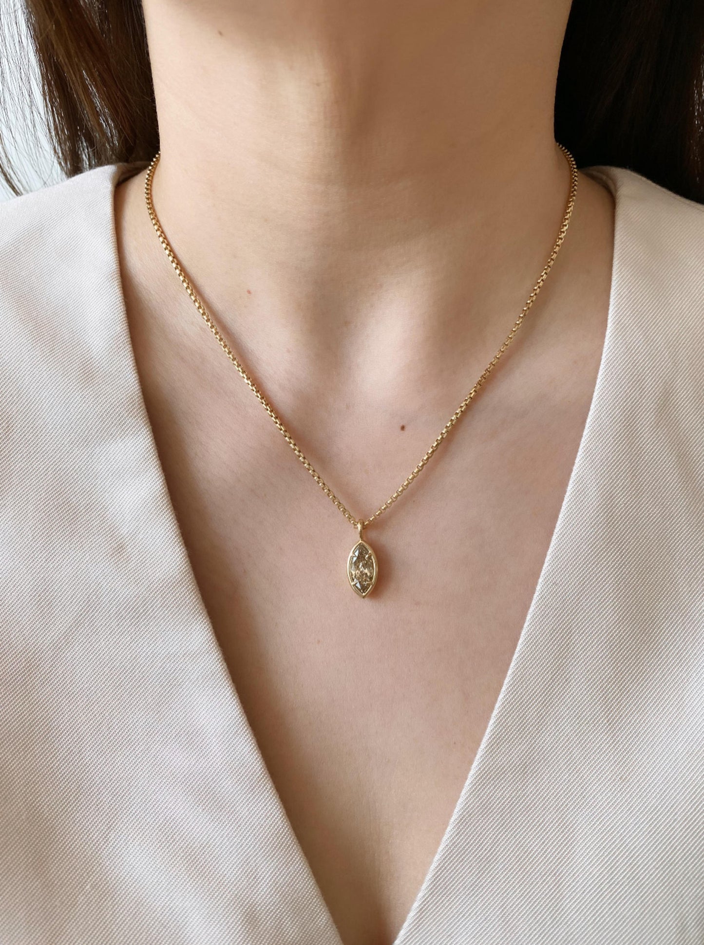 Brown Diamond Charm (Marquise Shape)