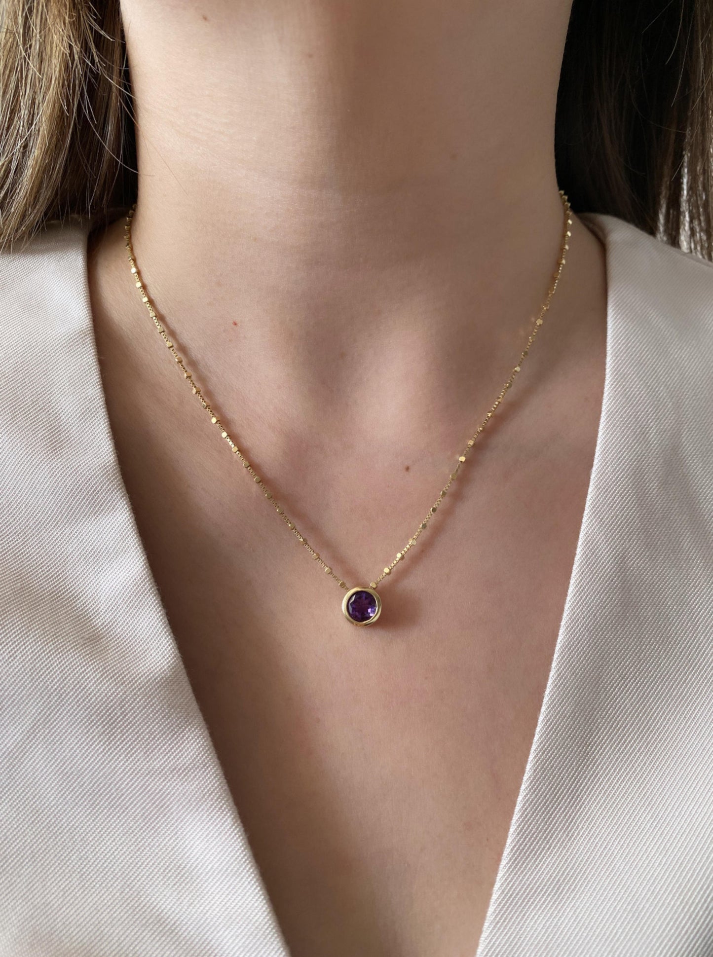 Vintage Bezel Amethyst Charm