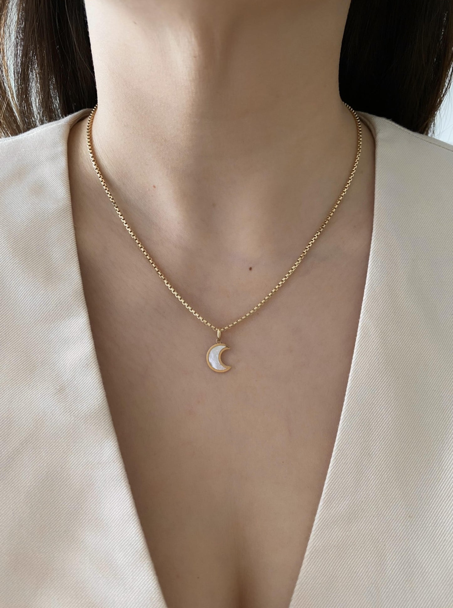 Small MOP Cresent Charm