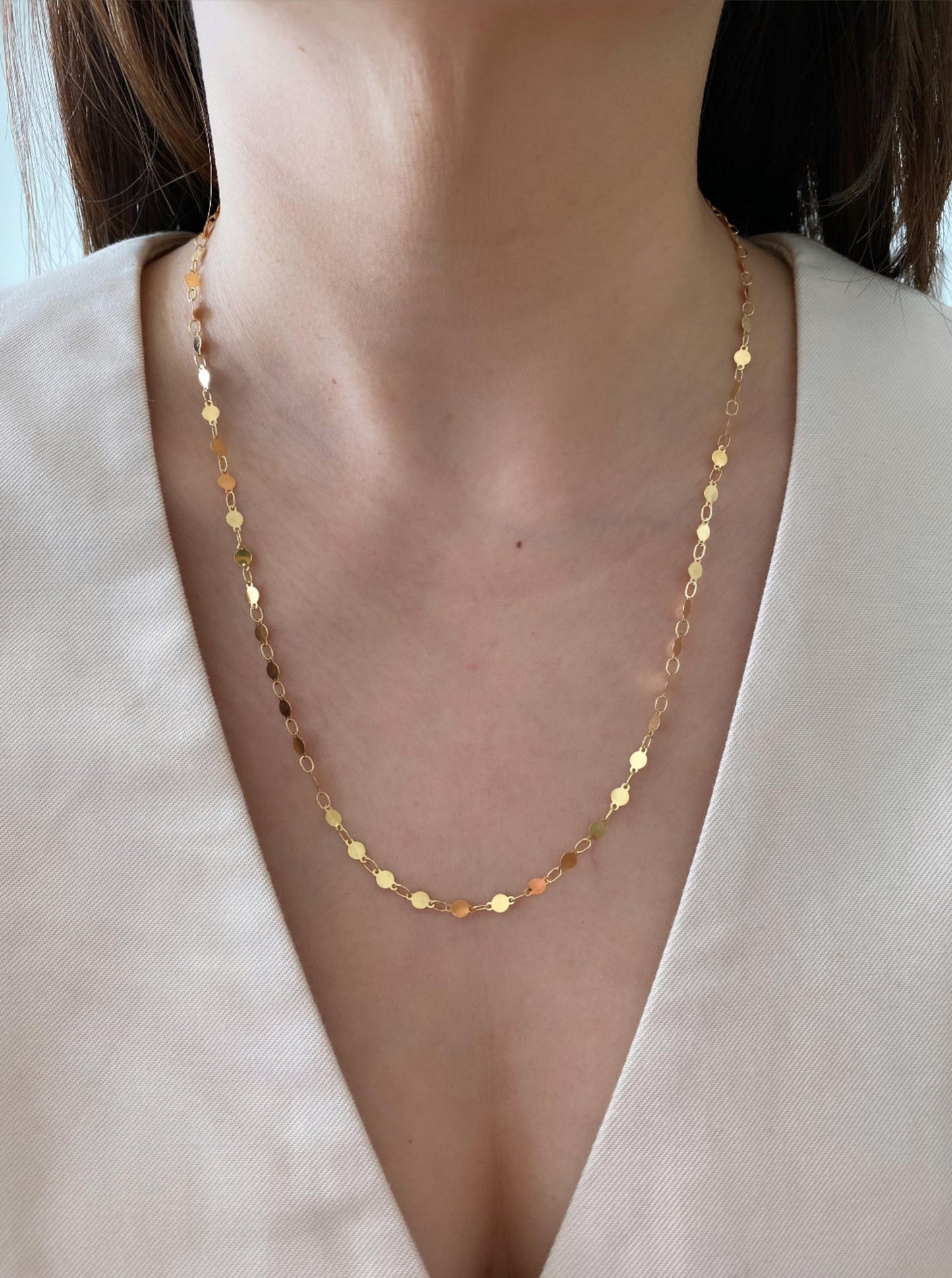 Dainty Round Disk Necklace