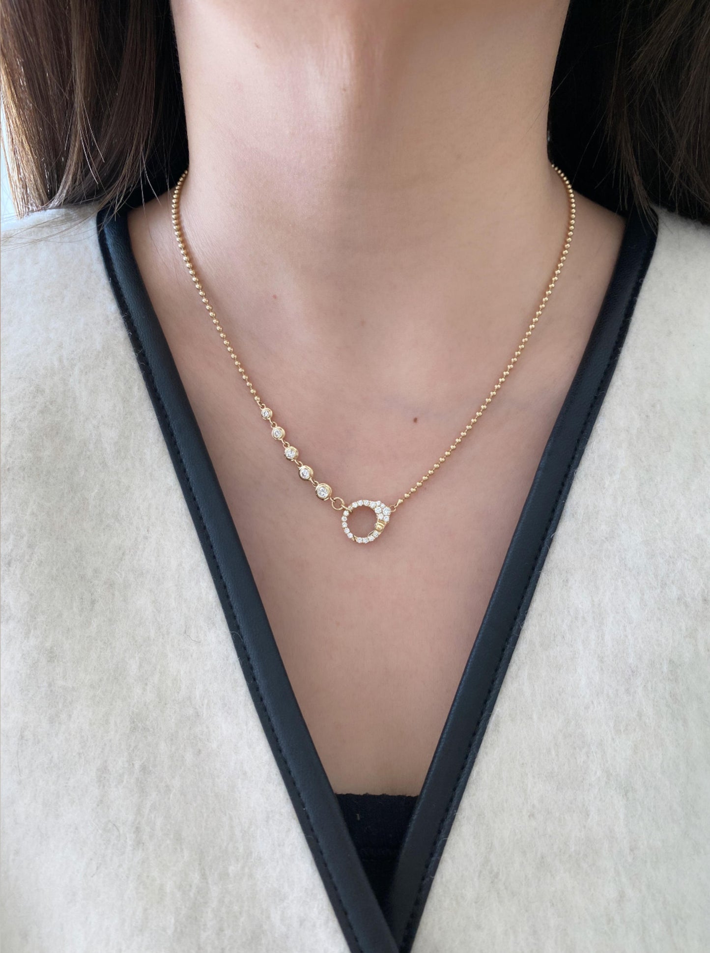 14K Muti Function Diamond Necklace.