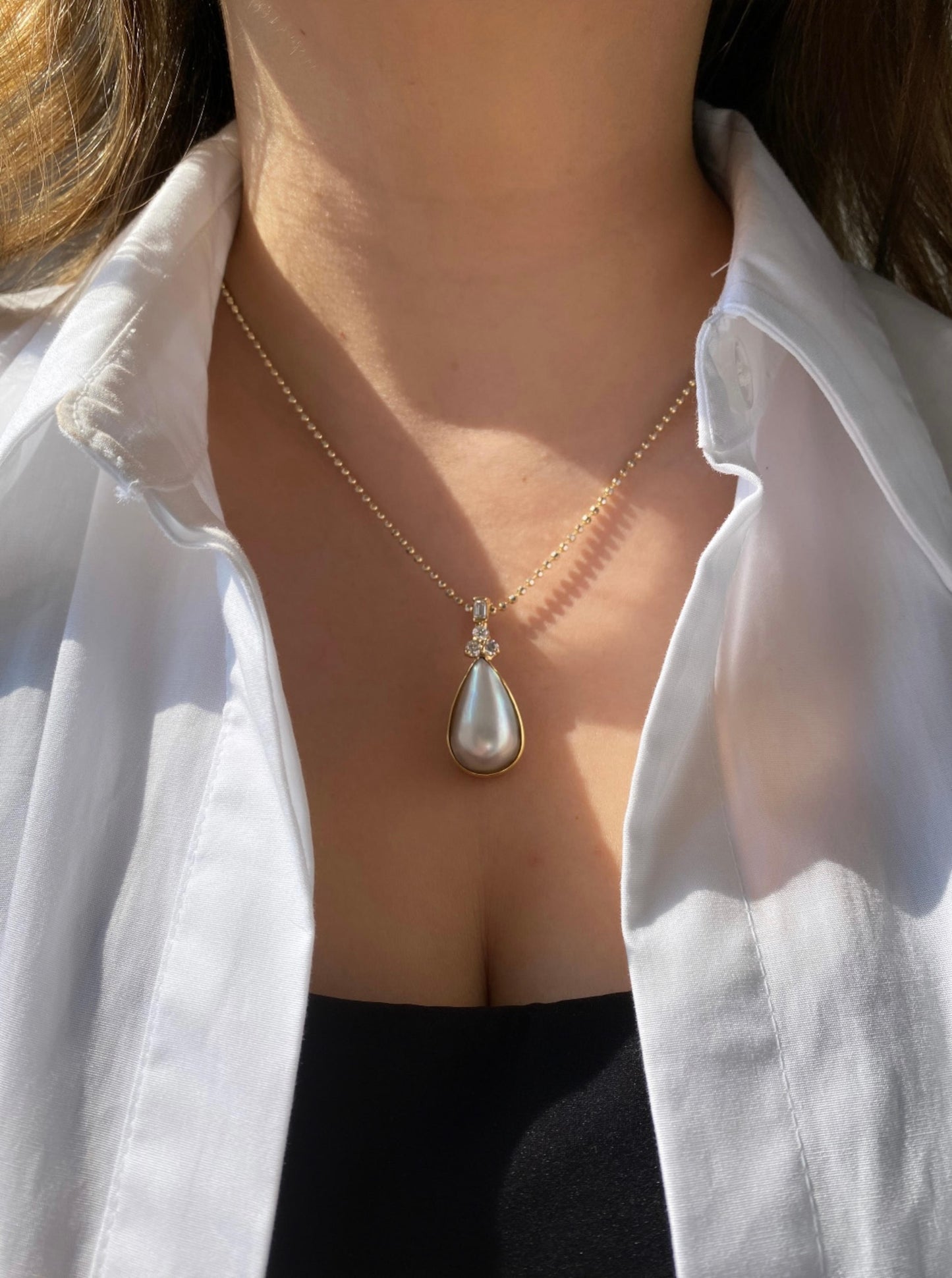 14K Large Mabe Pearl Pendant