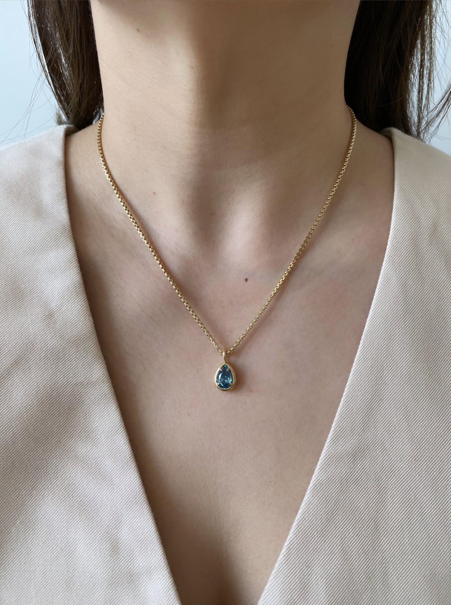 Blue Diamond Charm (Pear Shape)