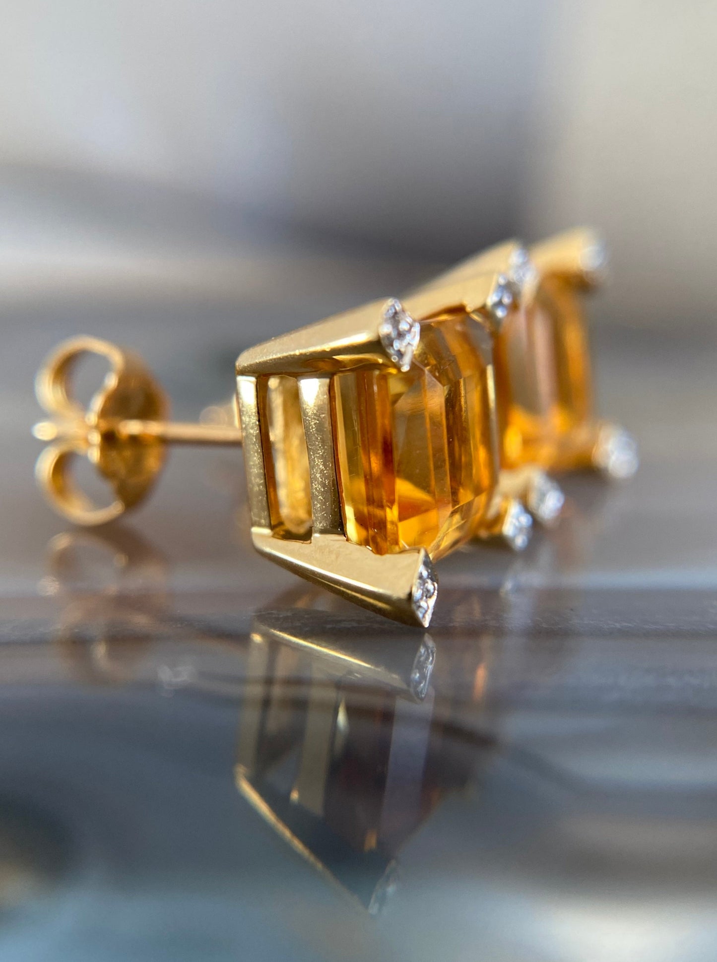 Estate Citrine Studs