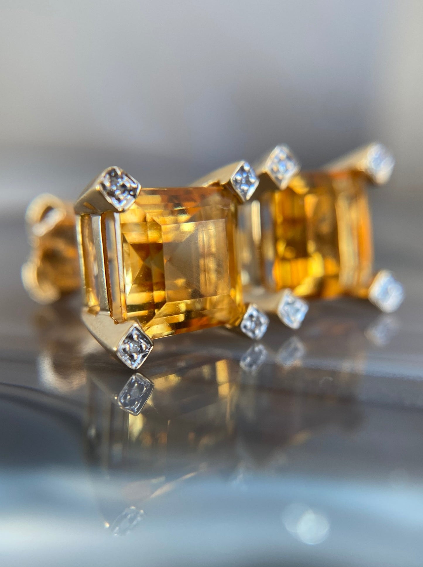 Estate Citrine Studs