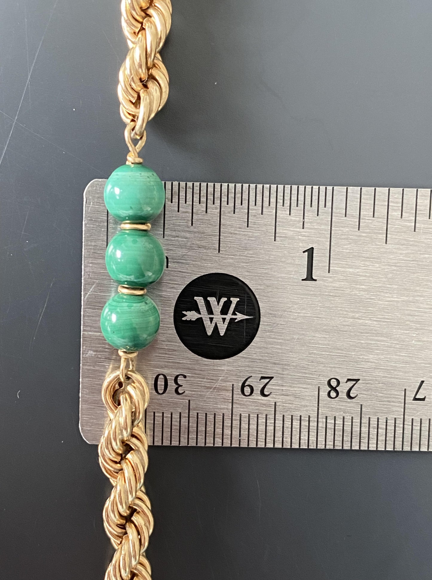 Malachite Beaded Rope Chain