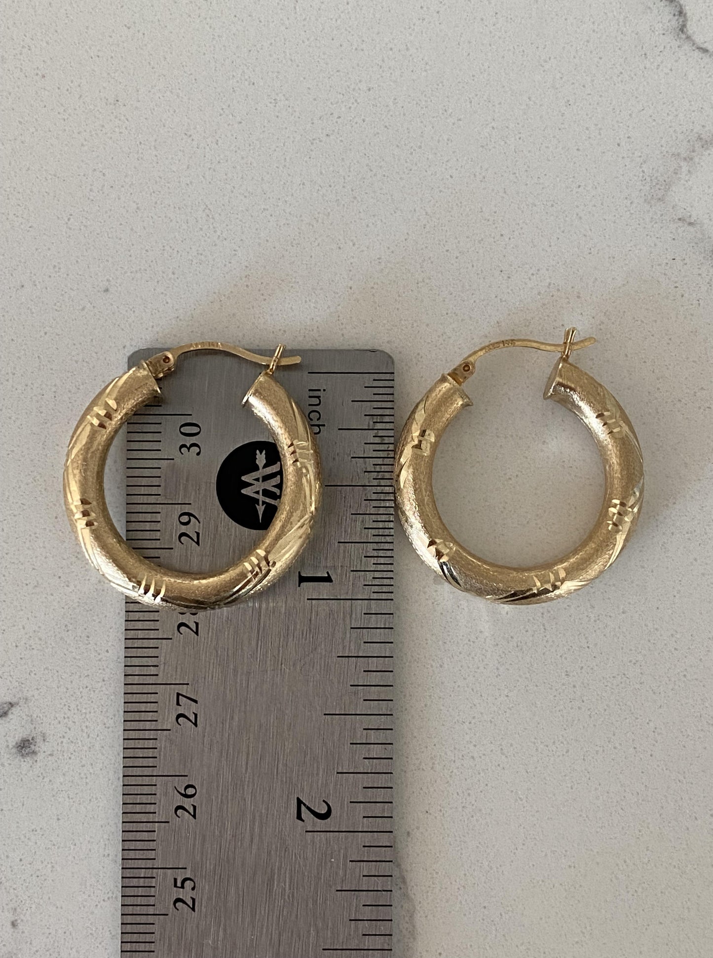 Vintage Inspired Diamond Cut Hoops