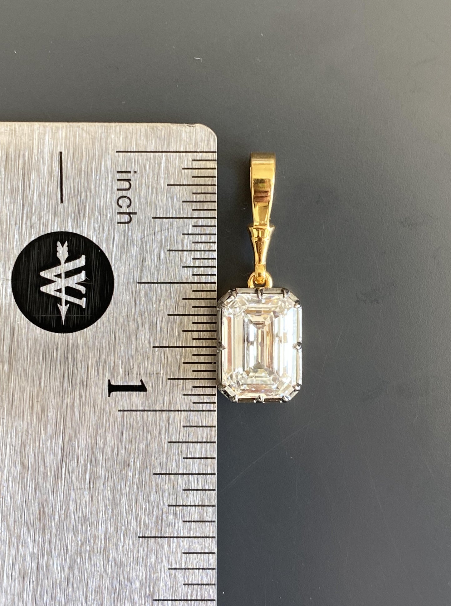 Emerald Cut Lab Diamond Charm