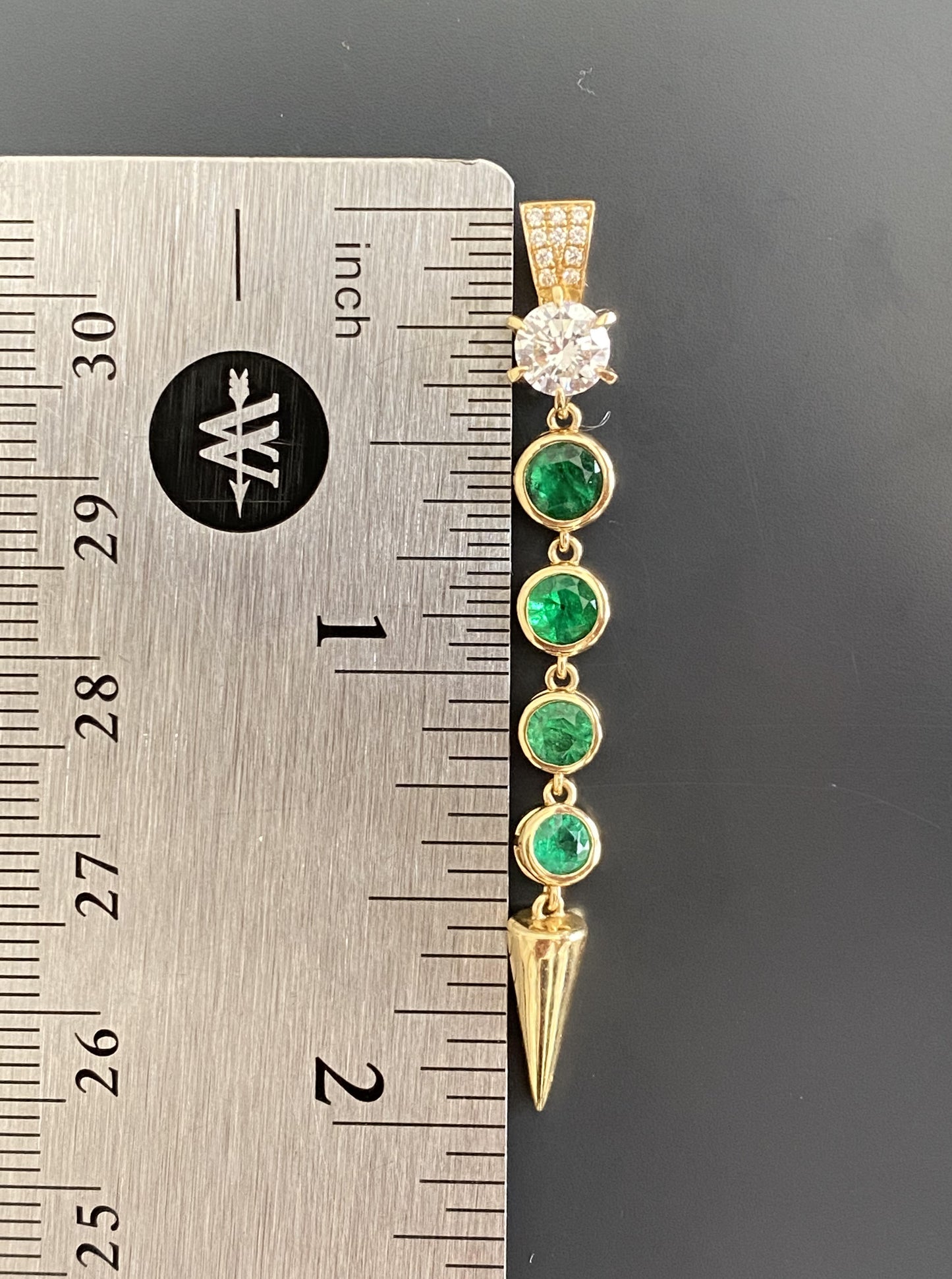 Emerald & Diamond Drop Charm