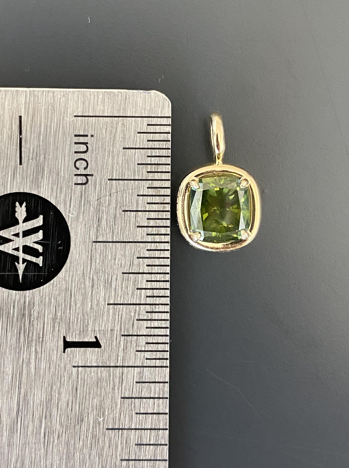 Green Diamond Charm (Cushion Shape)