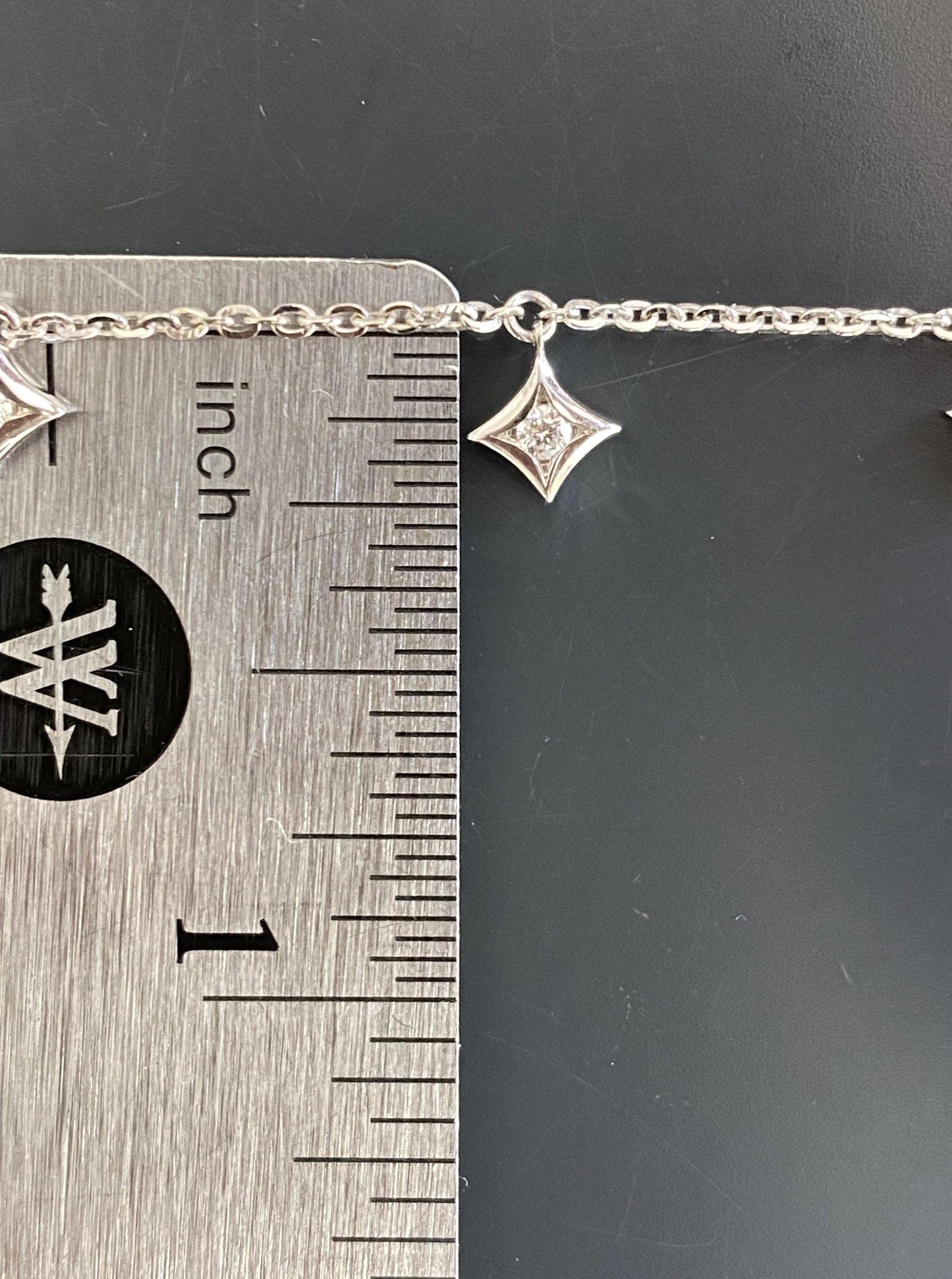 Celestial Drop Diamond Star Necklace (White Gold)