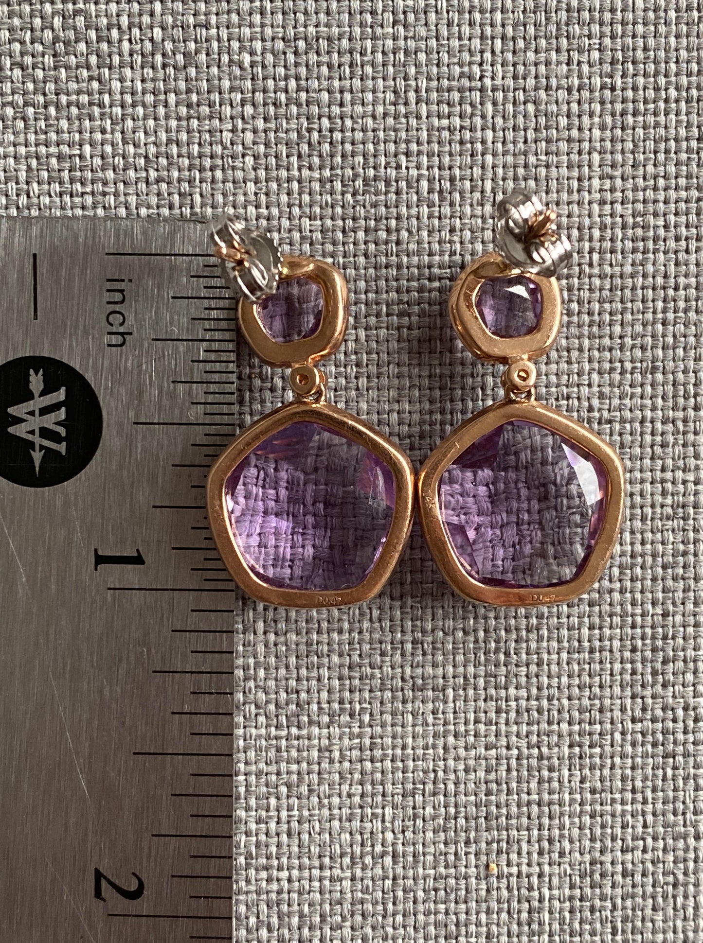 Double Rose Cut Amethyst Earrings