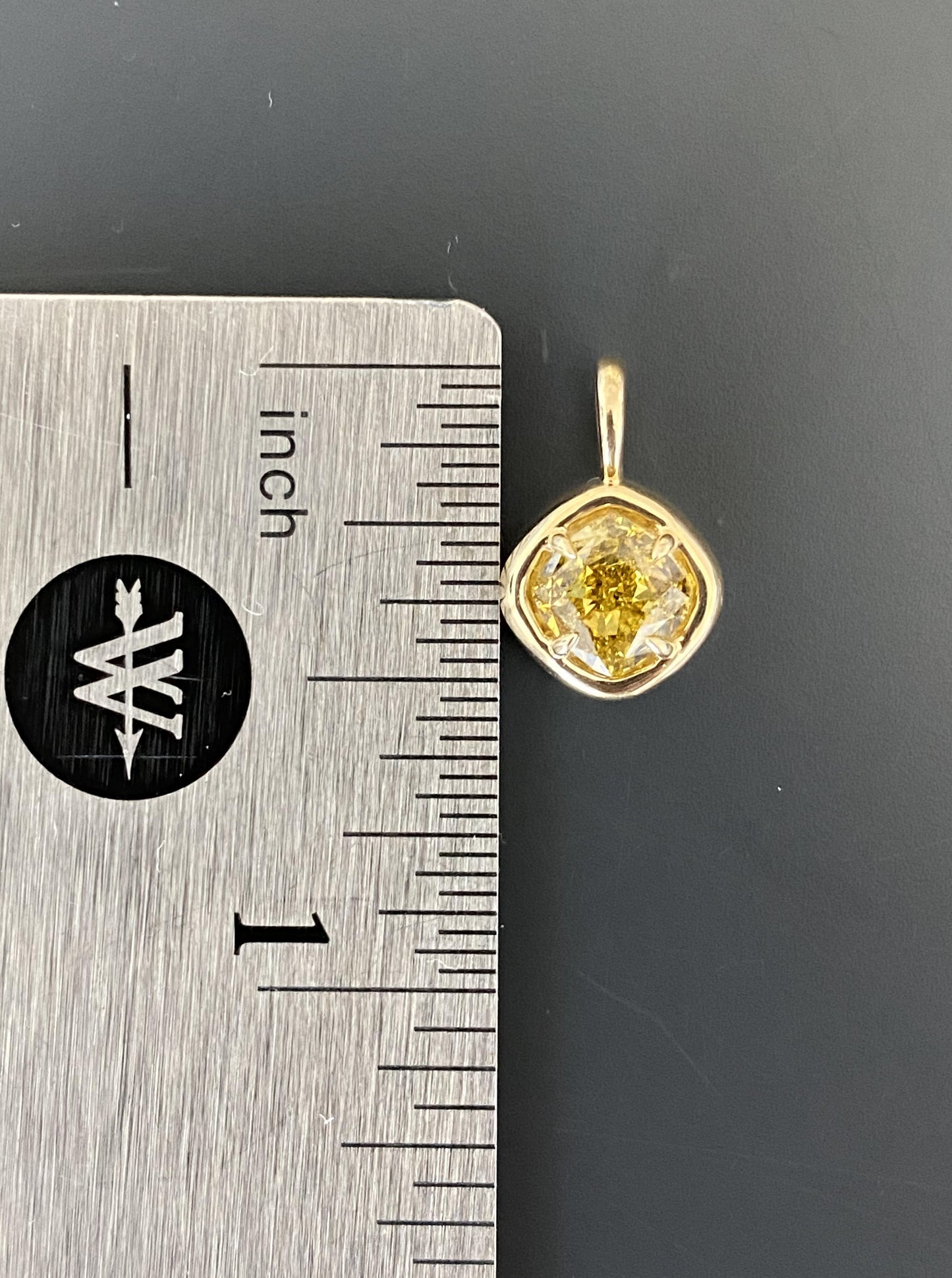 Yellow Cushion Diamond Charm