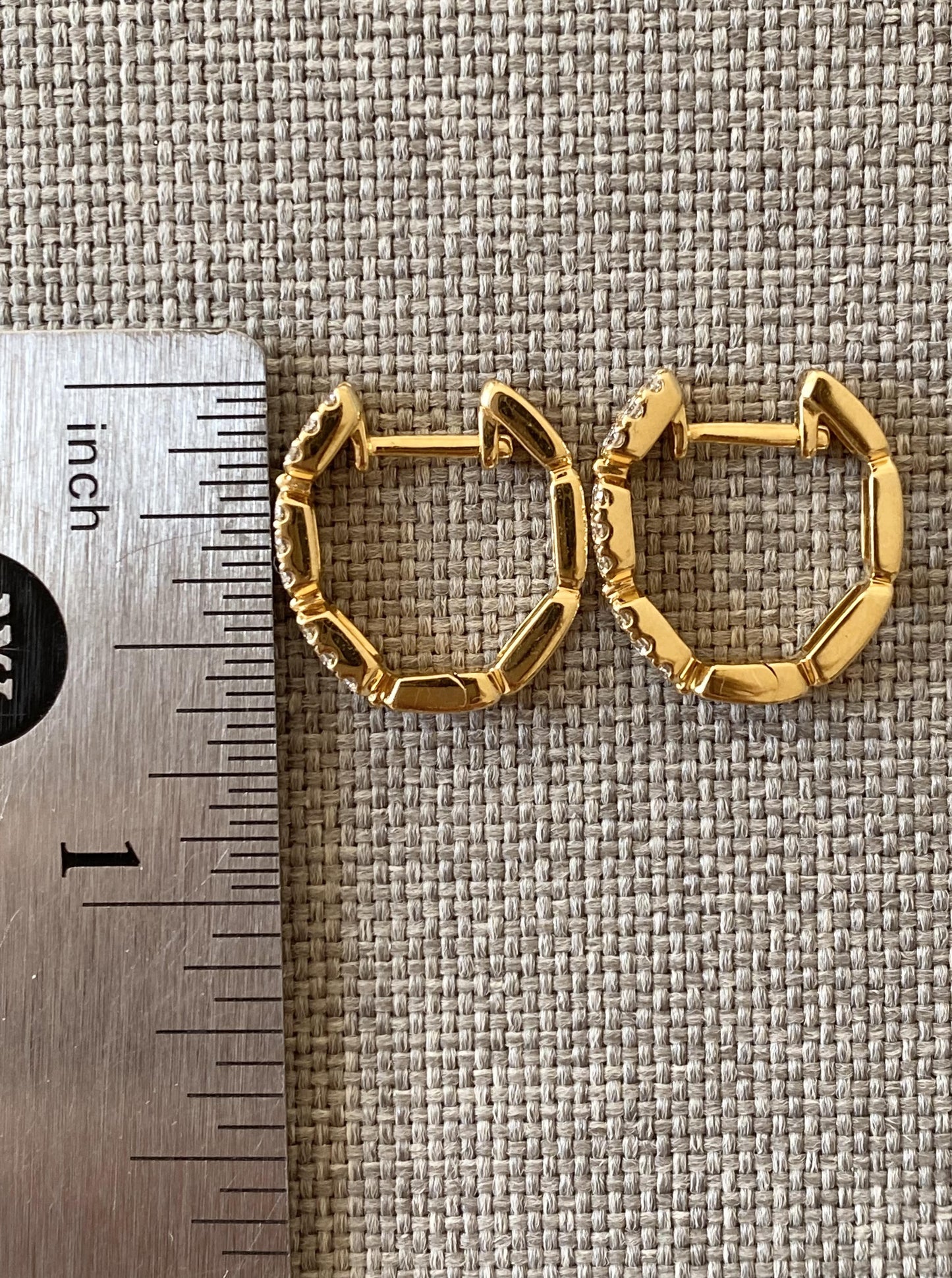 Three Rectangle Cluster Diamond hoops