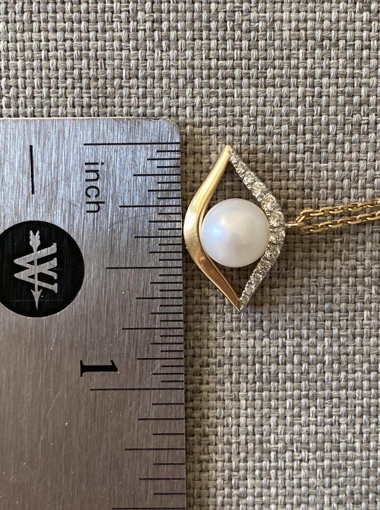 Pearl Evil Eye Diamond Necklace